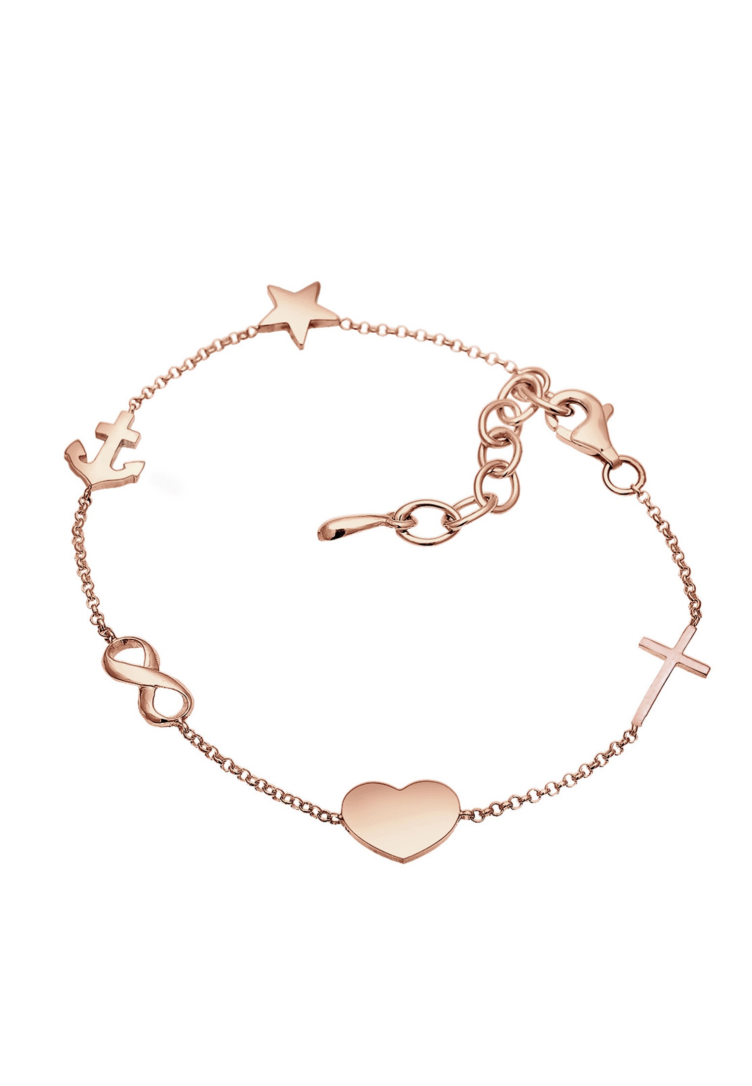 Elli Armkette »Armband Armband Kreuz Herz Infinity Anker Stern 925 Sterling Silber«
