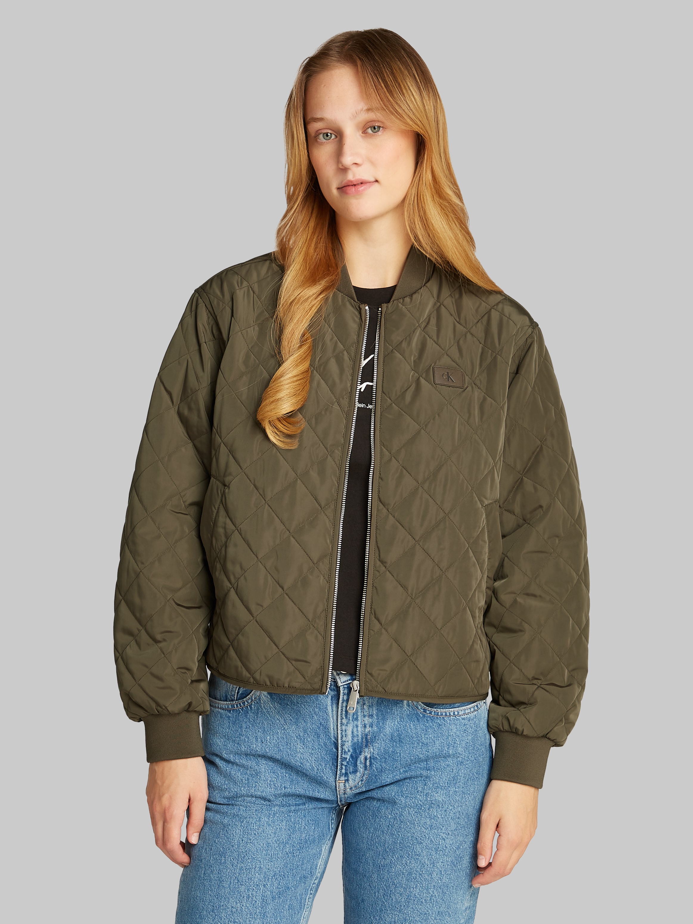 Calvin Klein Jeans Bomberjacke »LW QUILTED JACKET«, mit Logodruck, mit Steppmuster