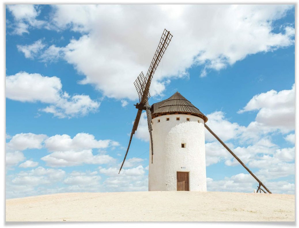 Wall-Art Poster »Windmühlen Bild, St.), im Don (1 OTTO Wandposter Spanien«, Shop Gebäude, Quijote Online Wandbild, Poster