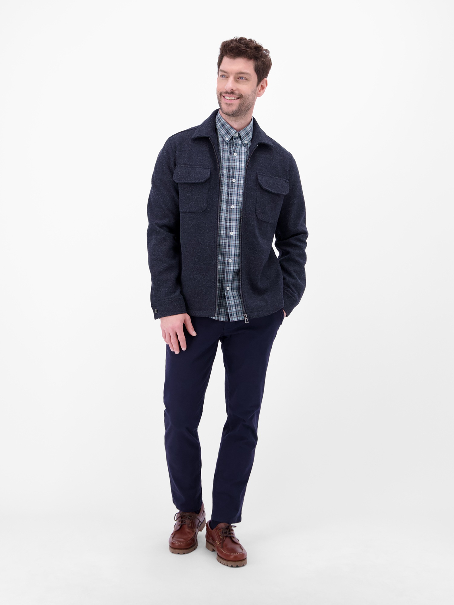 LERROS Langarmhemd »Karohemd mit Button-Down-Kragen«