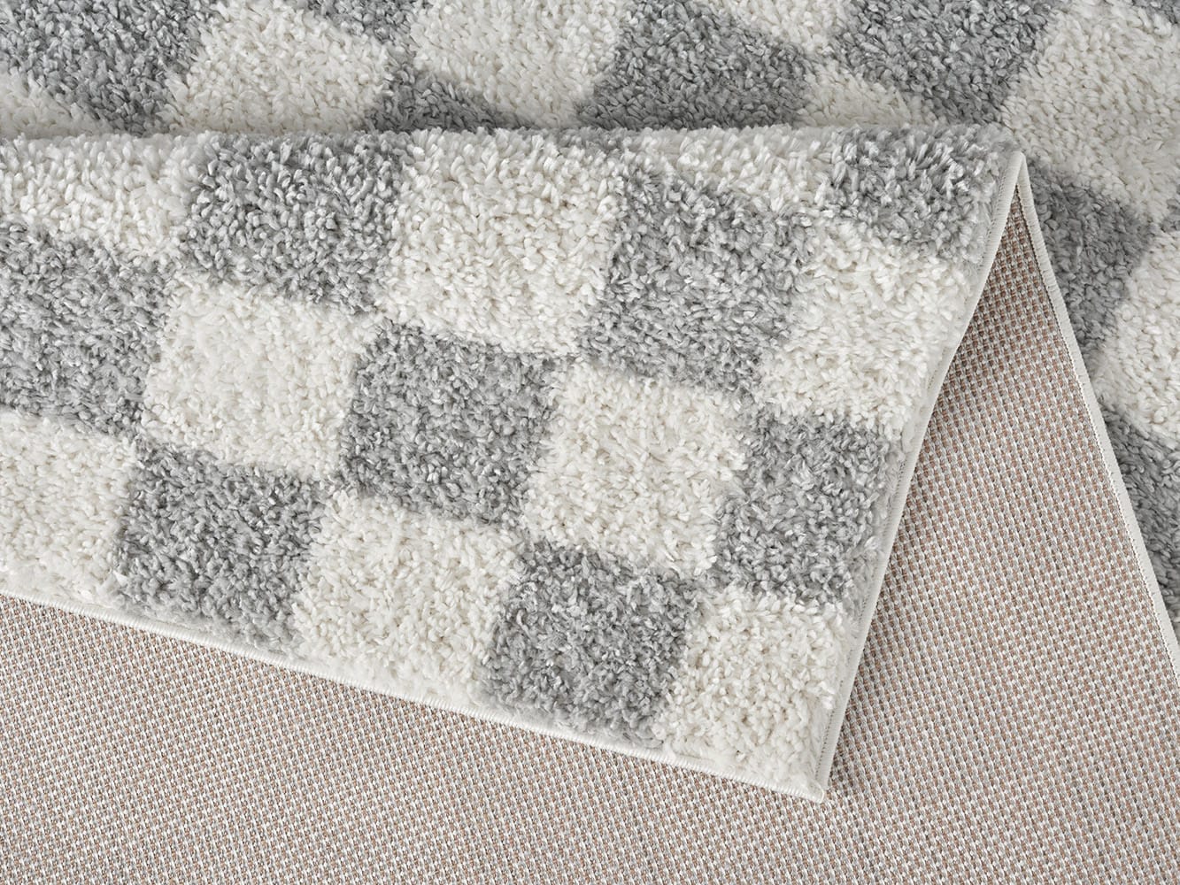 OTTO home Hochflor-Teppich »Kiiki«, rechteckig, 30 mm Höhe, Kariert, auffälliges Schachbrettmuster, Wohnzimmer, Schlafzimmer