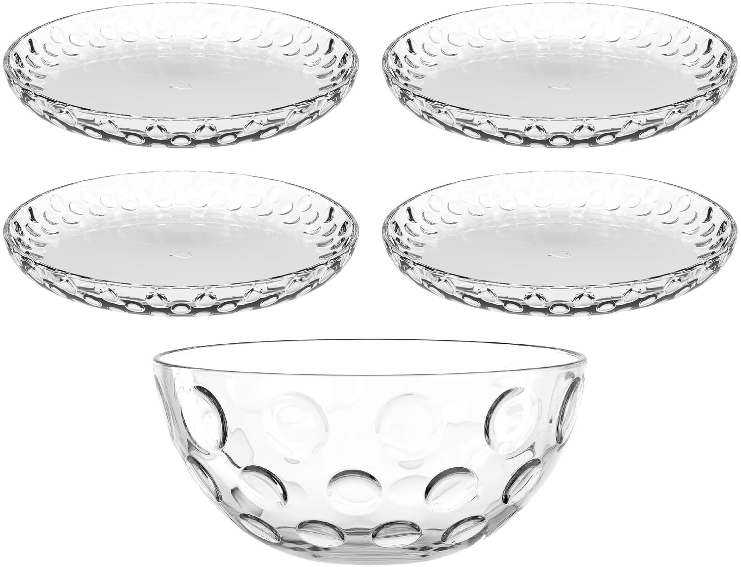 Schale »Schalen-/Teller-Set, 5er Set CUCINA OPTIC, 4x Ø 18 cm & 1x Ø 22 cm«, 5 tlg.,...