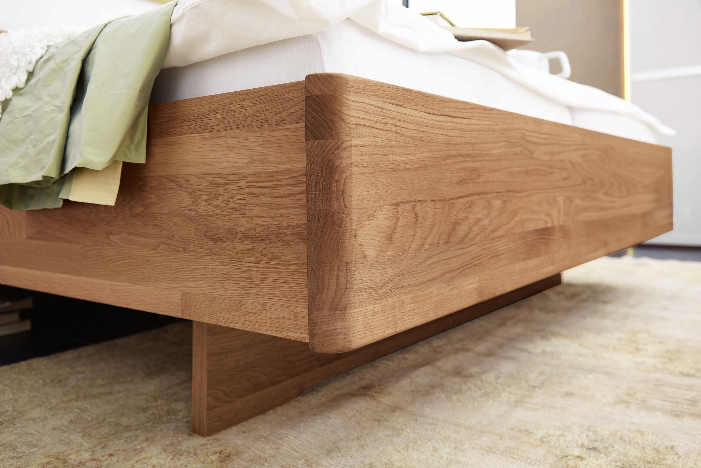 WIEMANN Holzbett »Cardiff, Bettgestell, Bettrahmen, teilmassiv Erle« Belastbarkeit 110/220 Kg, 4-fache höhenverstellbar, MADE IN GERMANY,  Kopf- und Fußteil aus Massivholz in Erle, verschiedene Größen