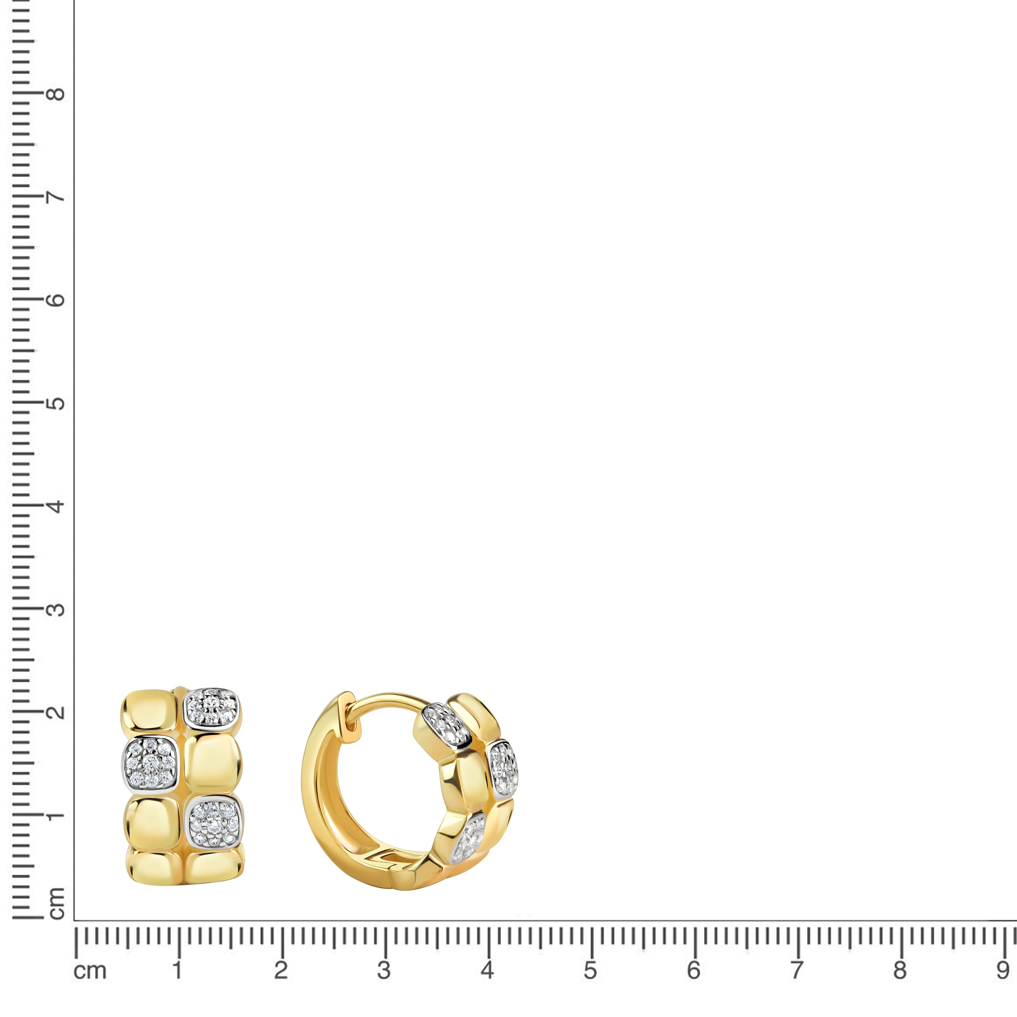 Firetti Paar Creolen »Schmuck Geschenk Silber 925 Ohrschmuck Ohrringe Vierecke bicolor« mit Zirkonia (synth.)