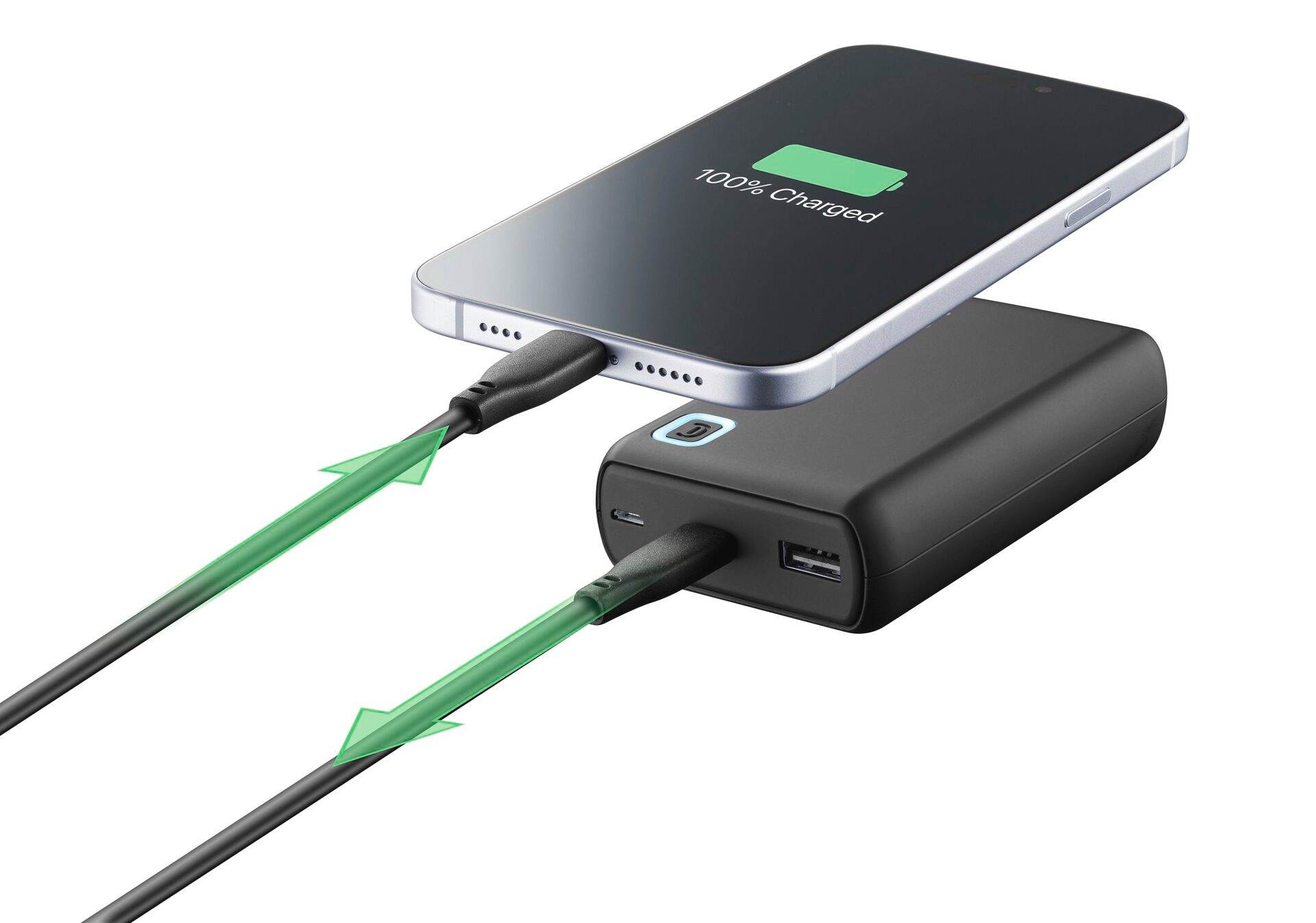 Cellularline Powerbank »ESSENCE Turbo 10000«, Cellularline Power Bank ESSENCE Turbo 10000 Black, 10000 mAh