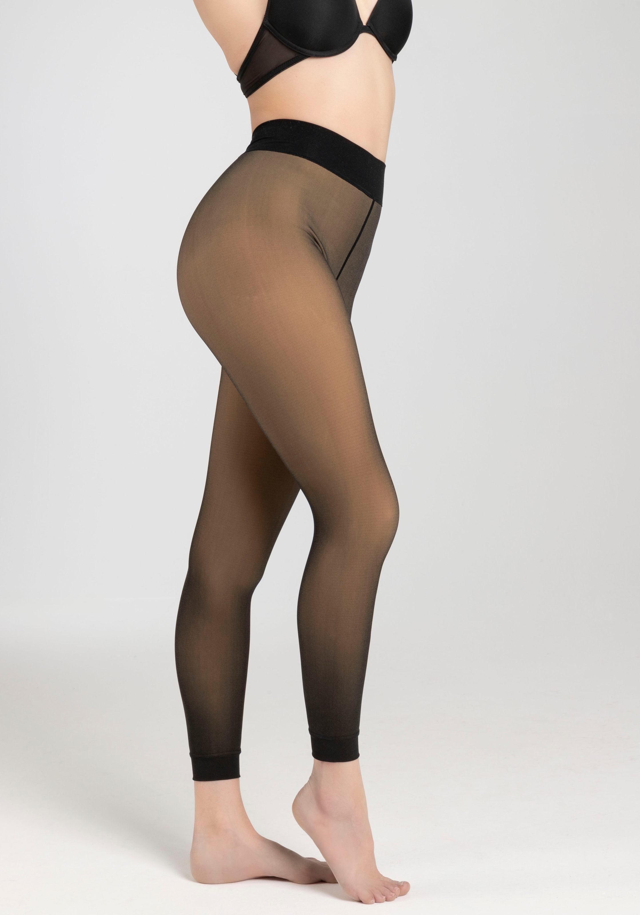 Camano Thermoleggings, Thermo Warm & Transparent Leggings, Komfort-Baumwollzwickel