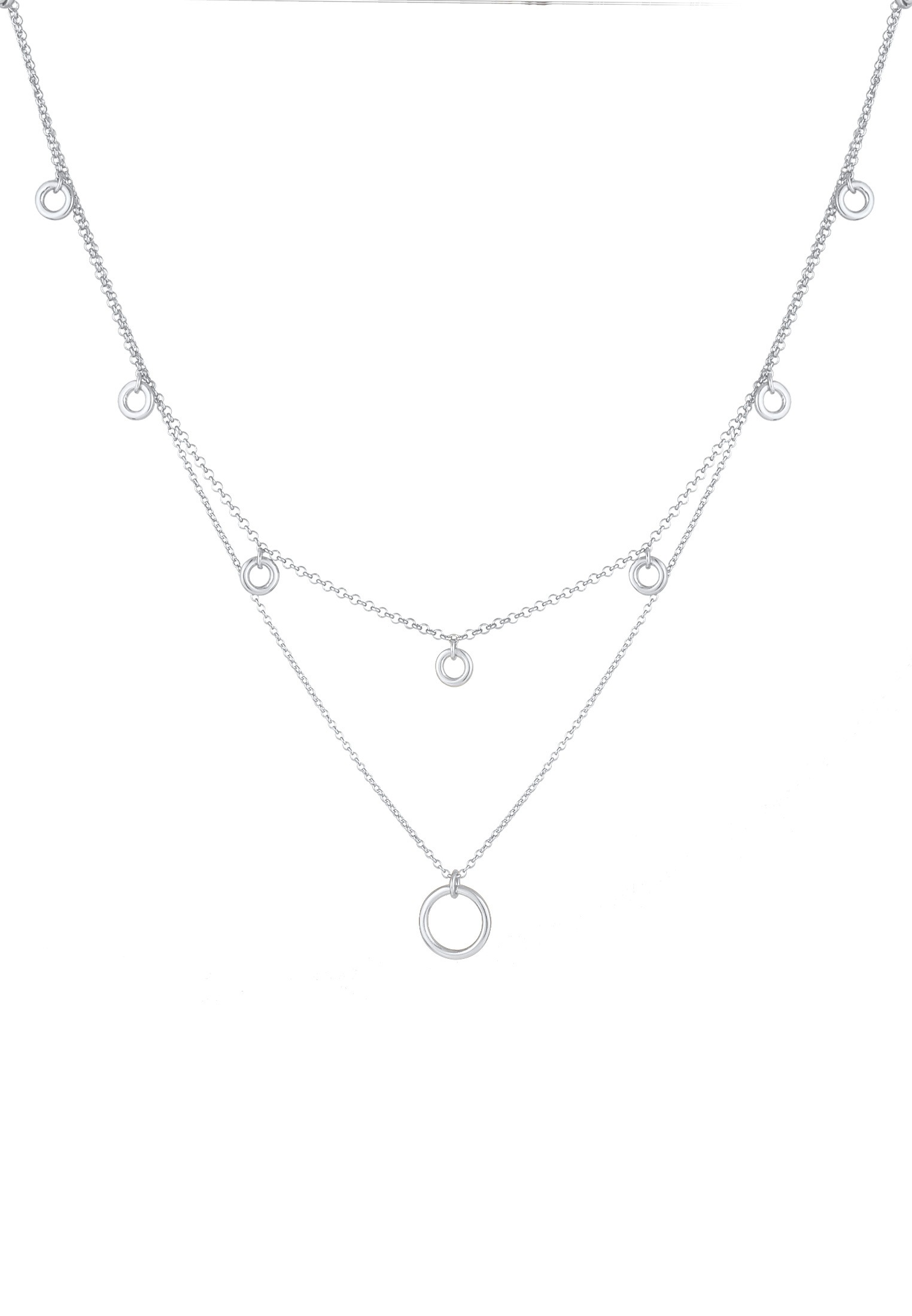 Elli Silberkette »Halskette Layering Kreis Design 925 Silber«