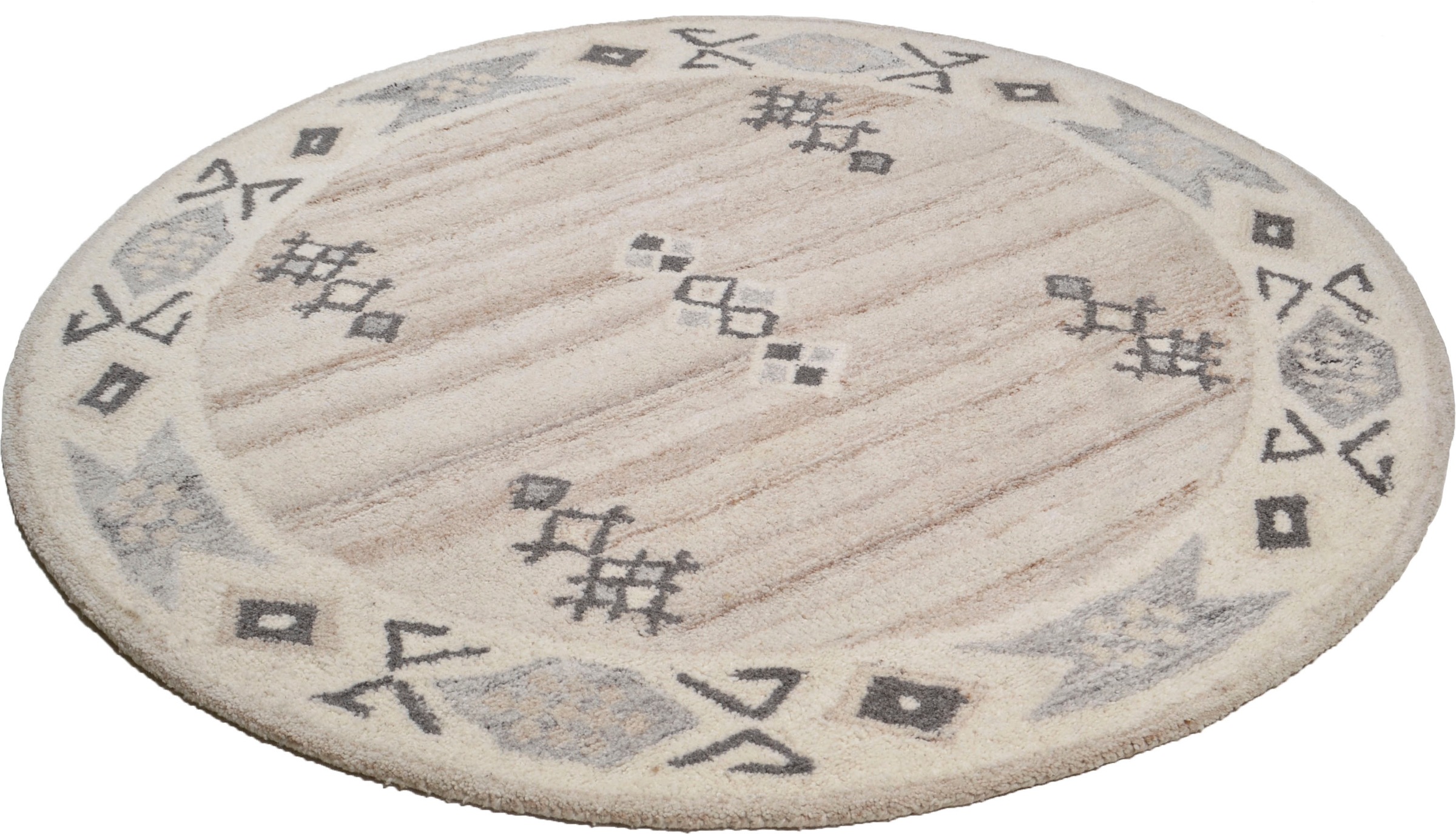 THEKO Wollteppich »Royal Berber«, rund, 18 mm Höhe, Berber Optik, reine Wolle, ideal im Wohnzimmer & Schlafzimmer