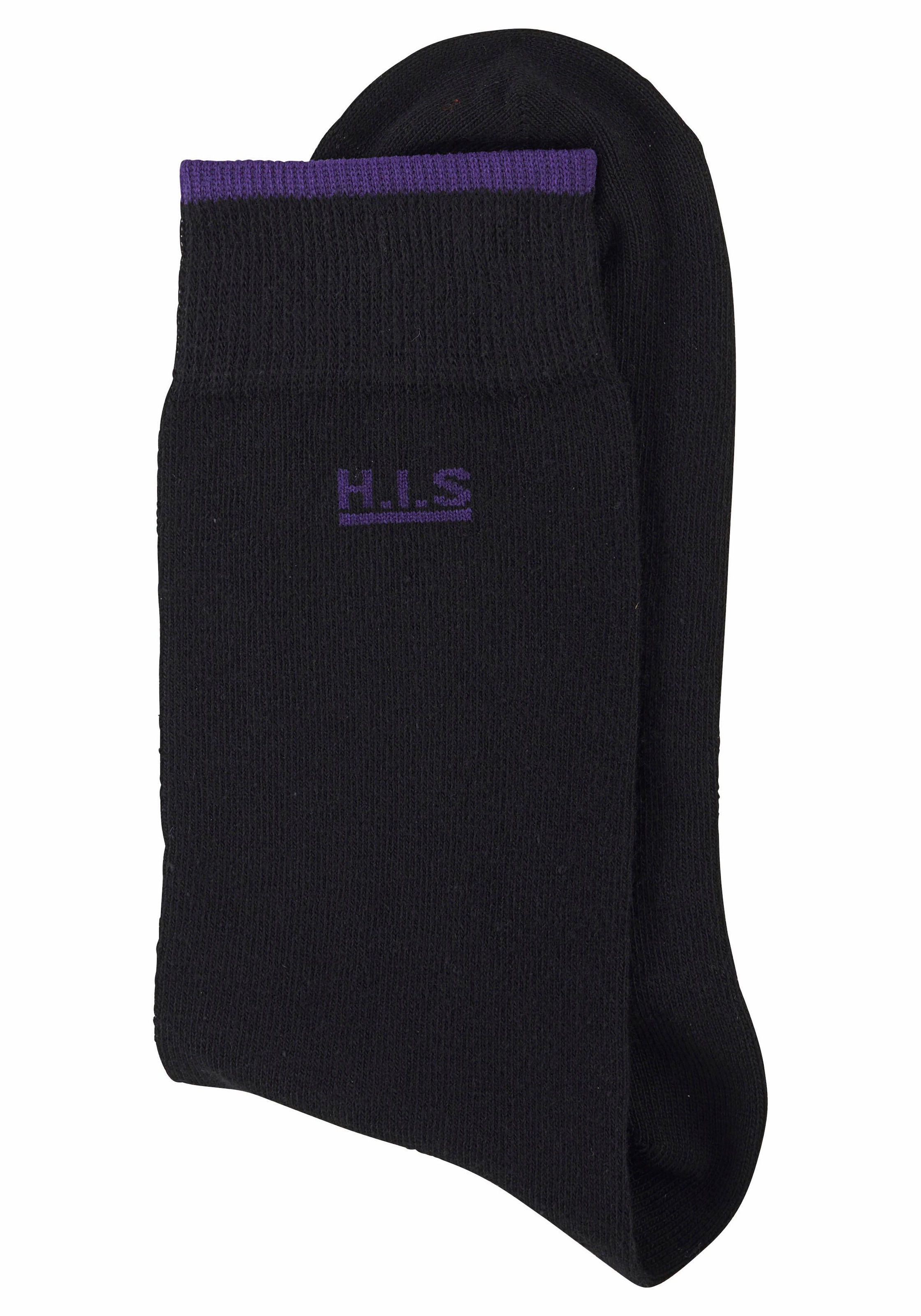 H.I.S Socken, (Packung, 7 Paar), mit farbigen Bündchen