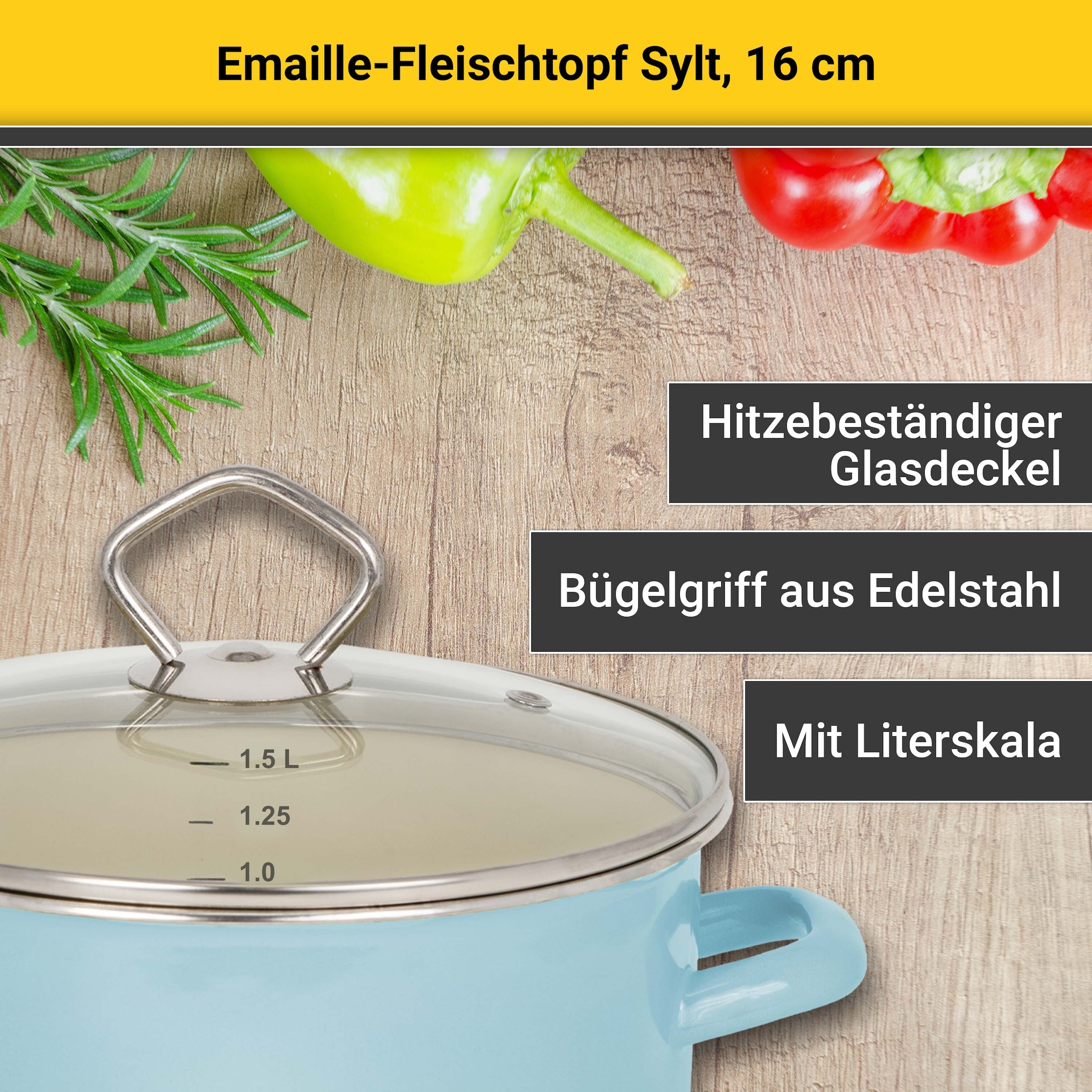 Krüger Fleischtopf »Sylt« 1 Stk. tlg. Emaille