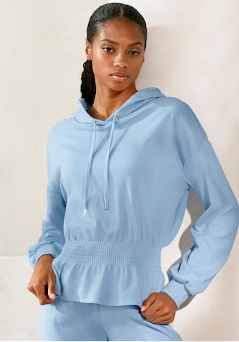 Hoodie »-Kapuzensweatshirt«, mit elastischer Raffung in der Taille, Loungewear