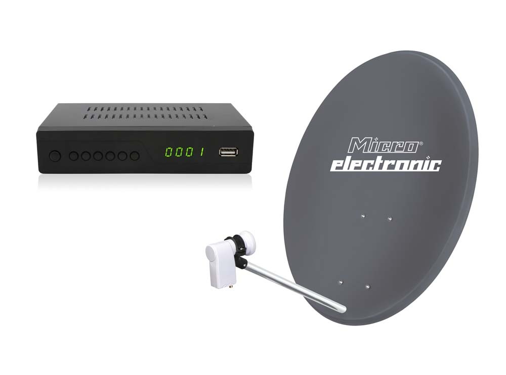 Digitale Single Sat Anlage 60cm mit LNB und HD Sat-Receiver