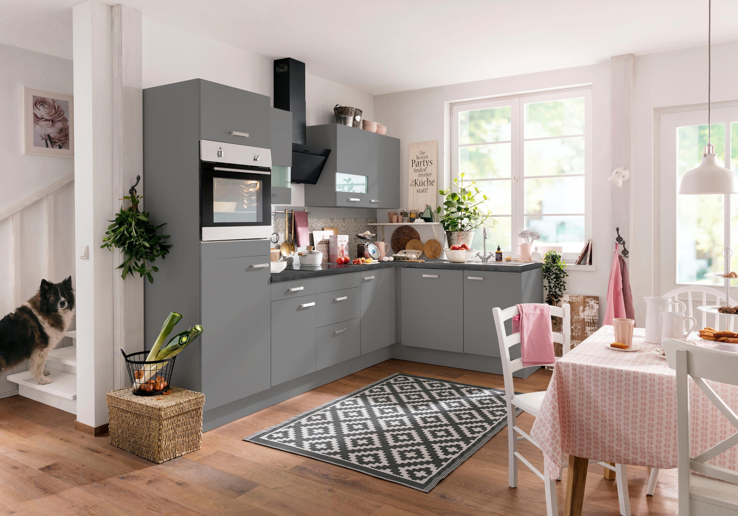 OPTIFIT Winkelküche »Parma«, mit E-Geräten, Stellbreite 285 x 175 cm