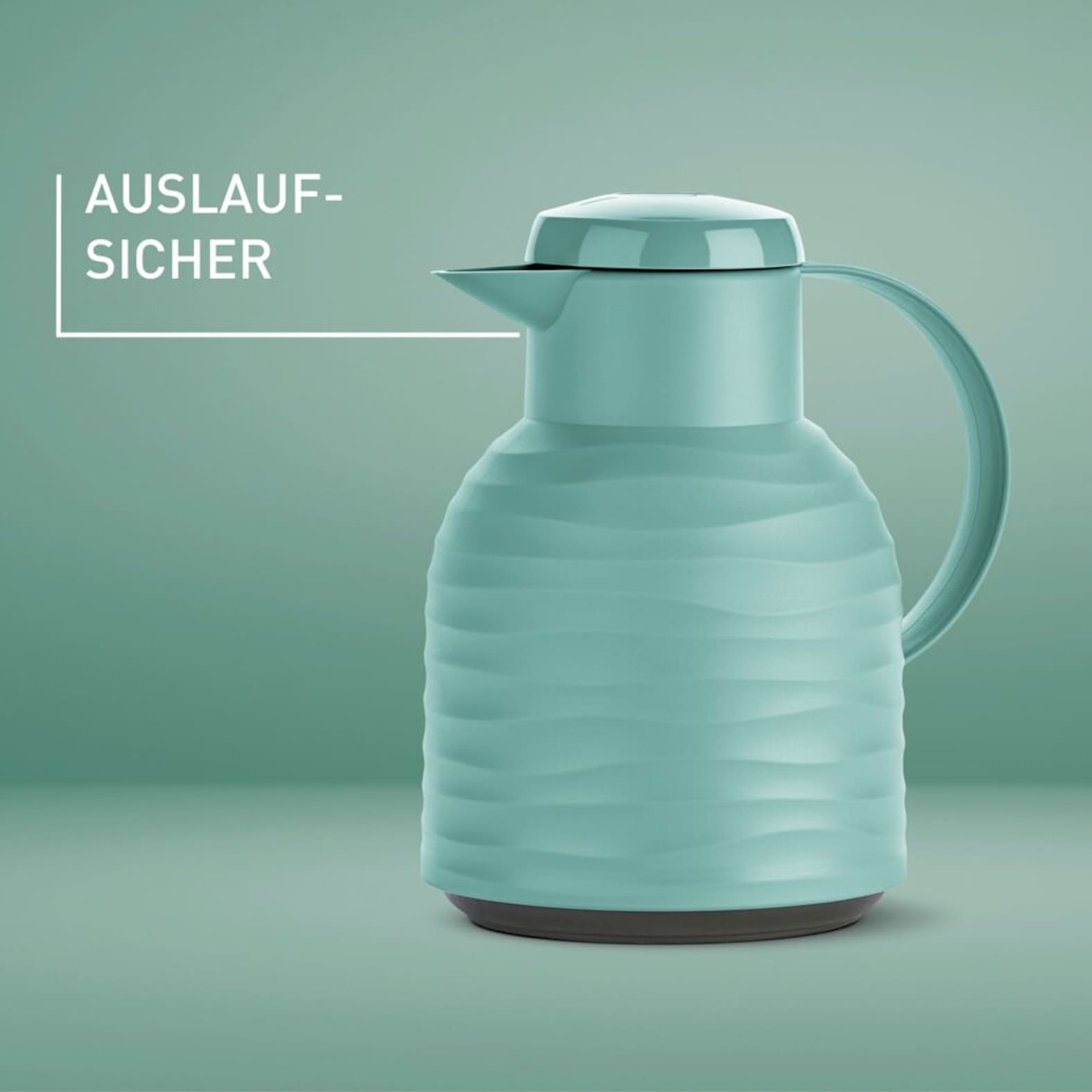 Emsa Isolierkanne »Samba Wave«, 1 l, Made in Germany, 12h warm/24h kalt, Quick-Press-Deckel, Glaskolben