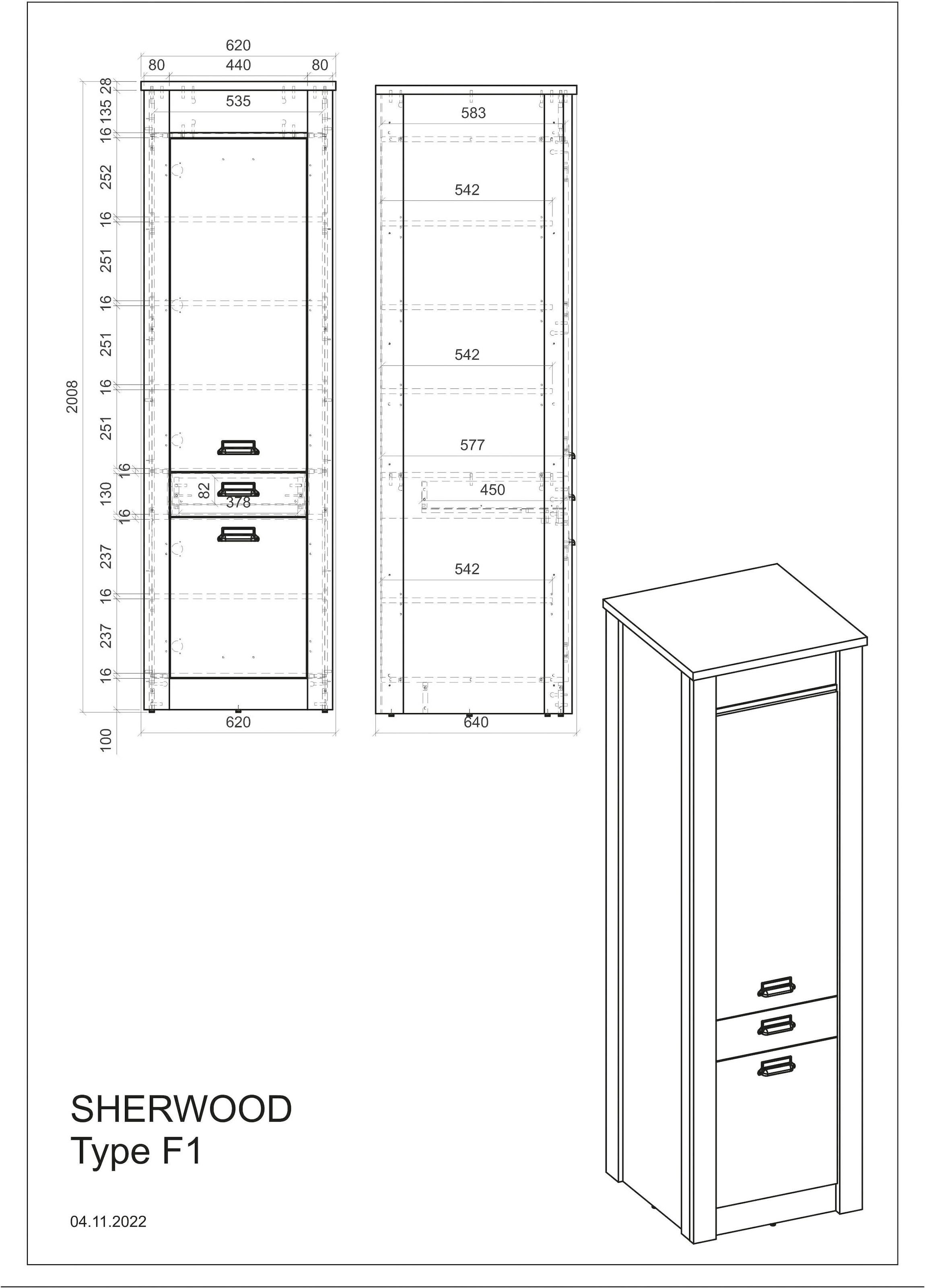 Home affaire Küchenzeile »Sherwood«, Breite 284 cm, mit Herdumbauschrank, ohne E-Geräte