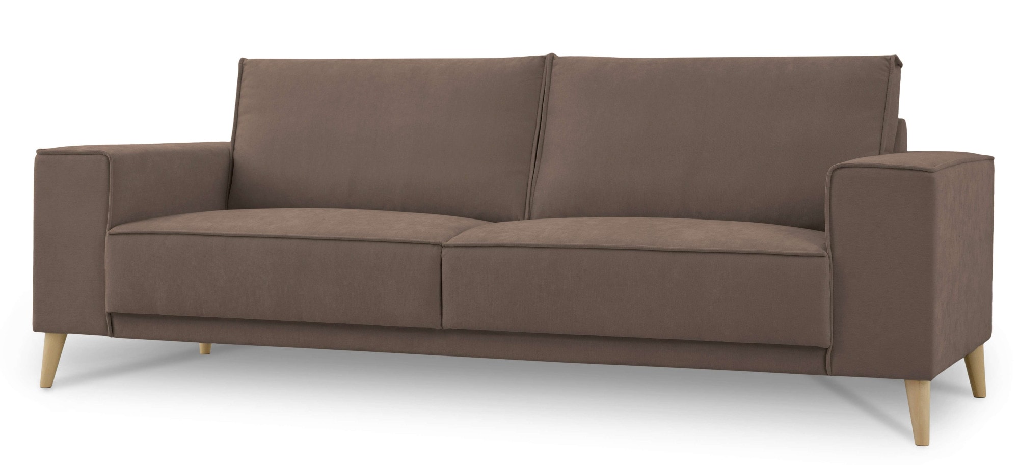 OTTO home 3-Sitzer »Oland Skandi, weicher Chenille-Stoff« 224 cm, Wellenunterfederung, Skandi-Design, Massivholzfüße