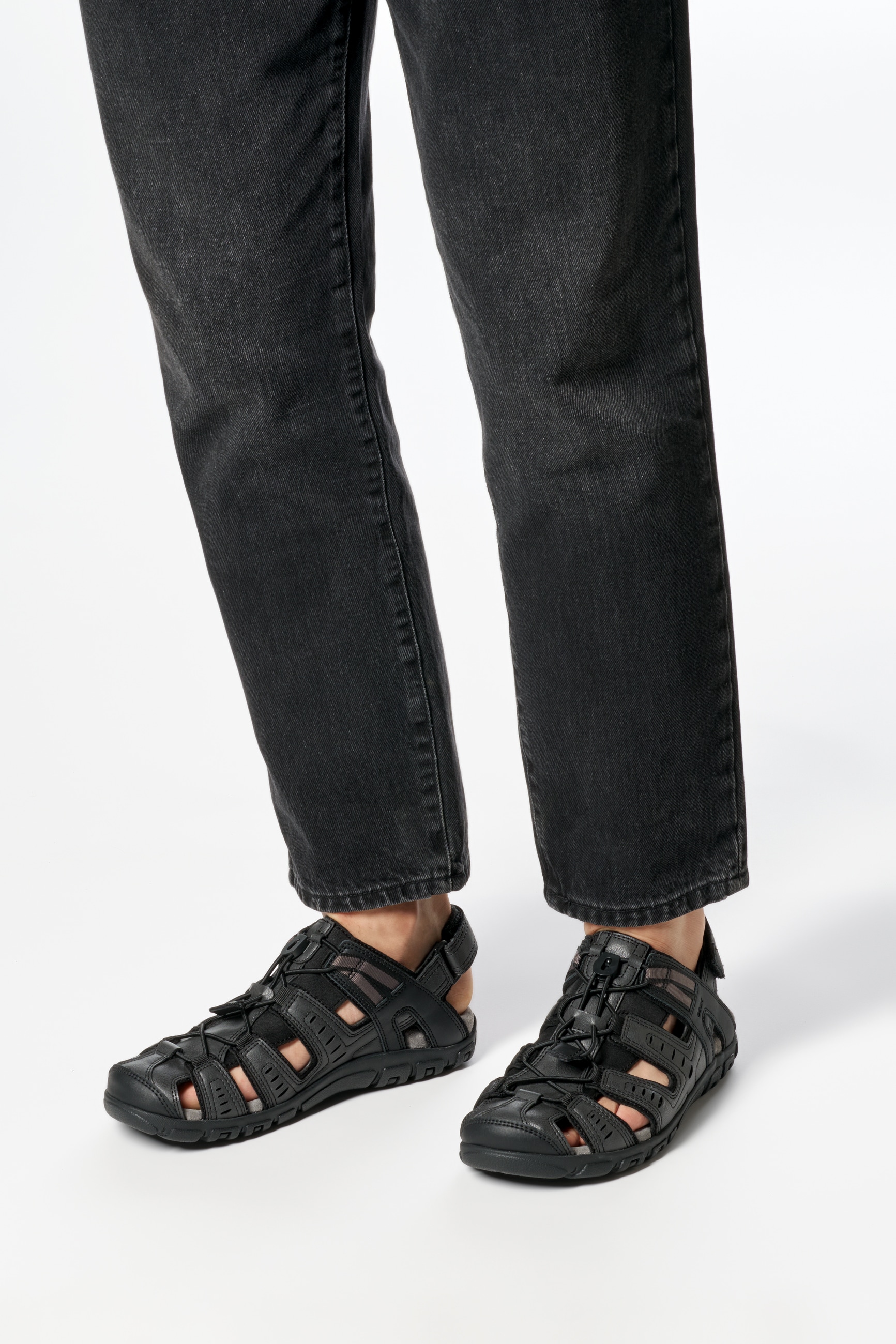 Geox Sandale »UOMO SANDAL STRADA C«  , Sommerschuh, Klettschuh, Outdoorsandale, mit Lederfußbett