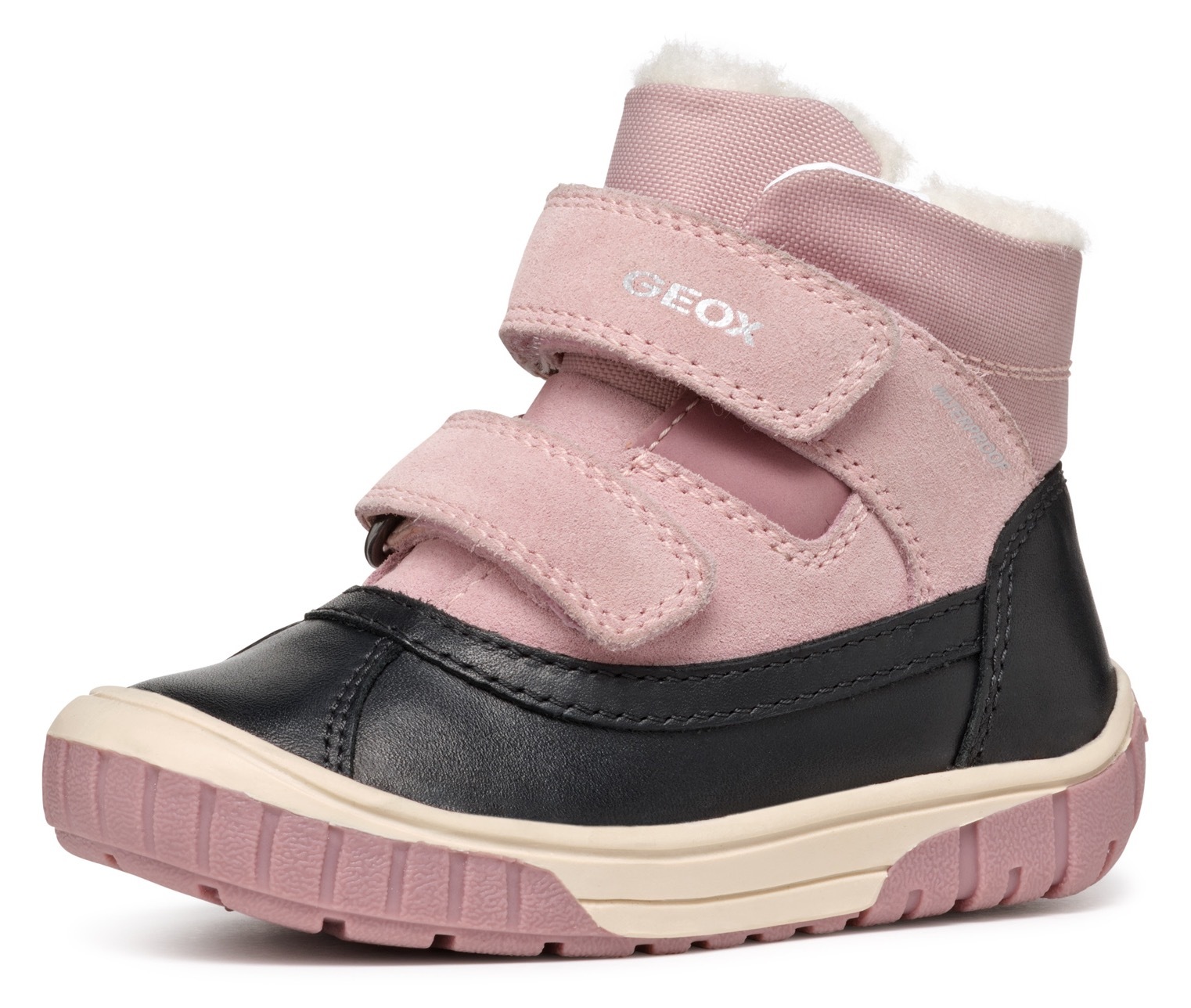 Geox Winterboots »B OMAR GIRL WPF C«, Klettstiefel, Babystiefel, Winterstiefel mit Kontrastbesatz