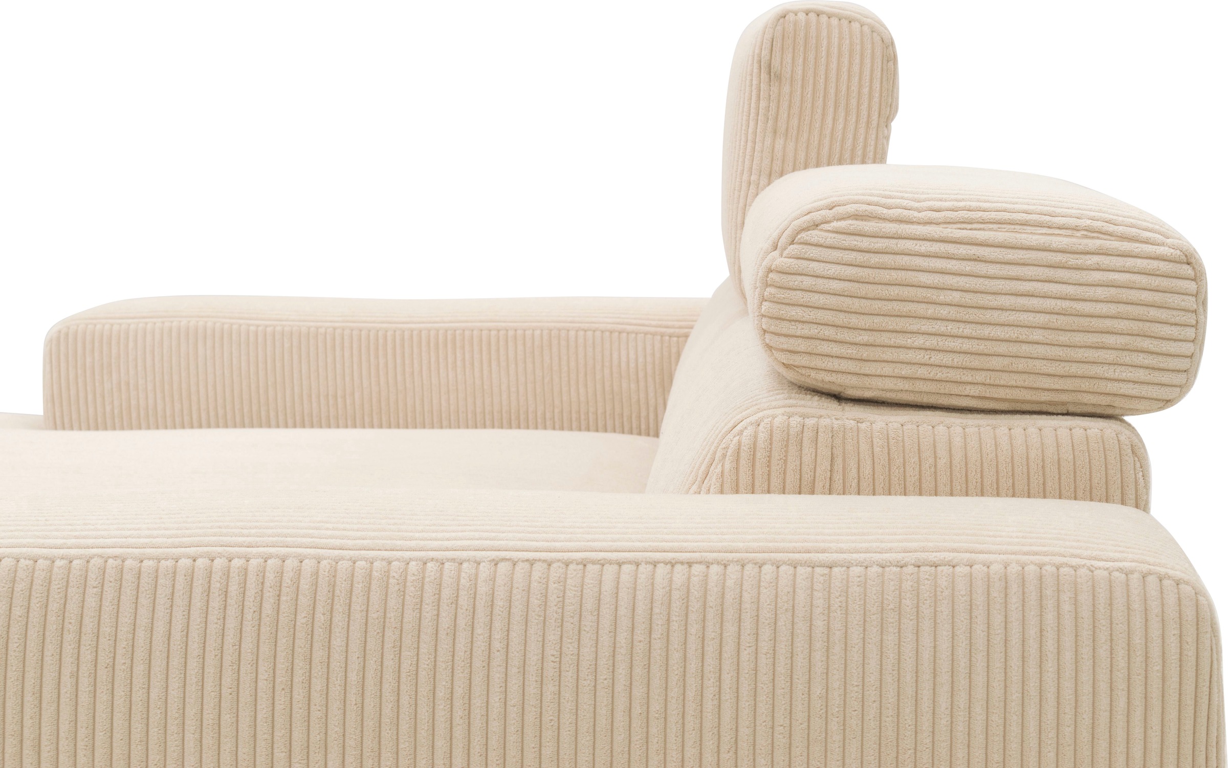 DOMO collection Ecksofa »Brandon B/T/H: 214/100/80 cm, L-Form«, Cord, creme