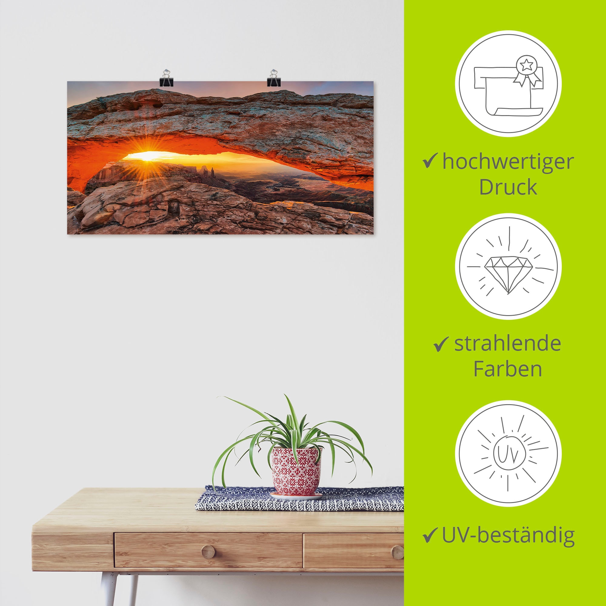 Artland Poster »Iconic Mesa Arch« Felsen 1 Stk. tlg. ohne Rahmen