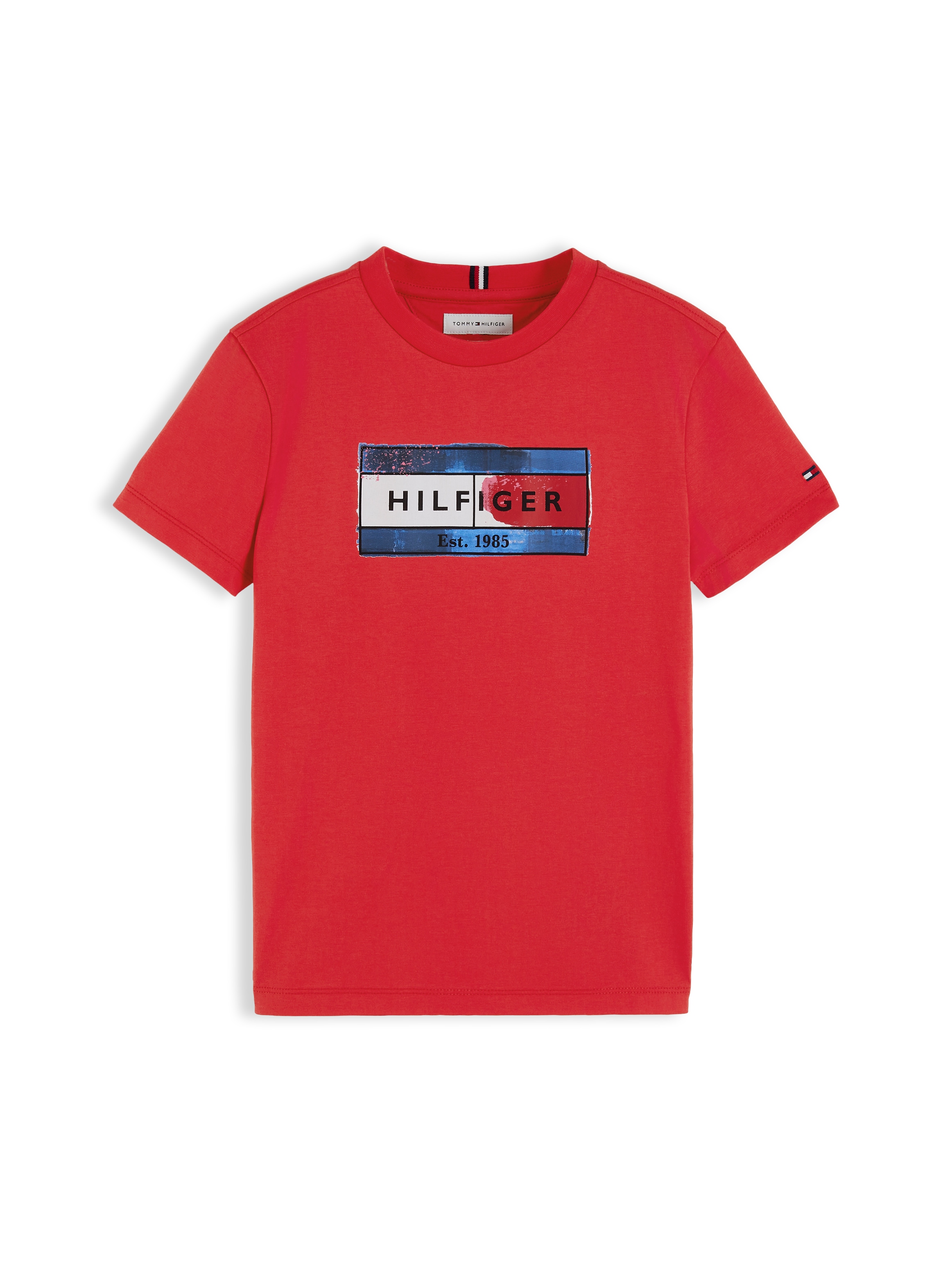 Tommy Hilfiger T-Shirt »HILFIGER FLAG GRAPHIC TEE« Rundhalsausschnitt, Regular Fit, Kinder bis 16 Jahre