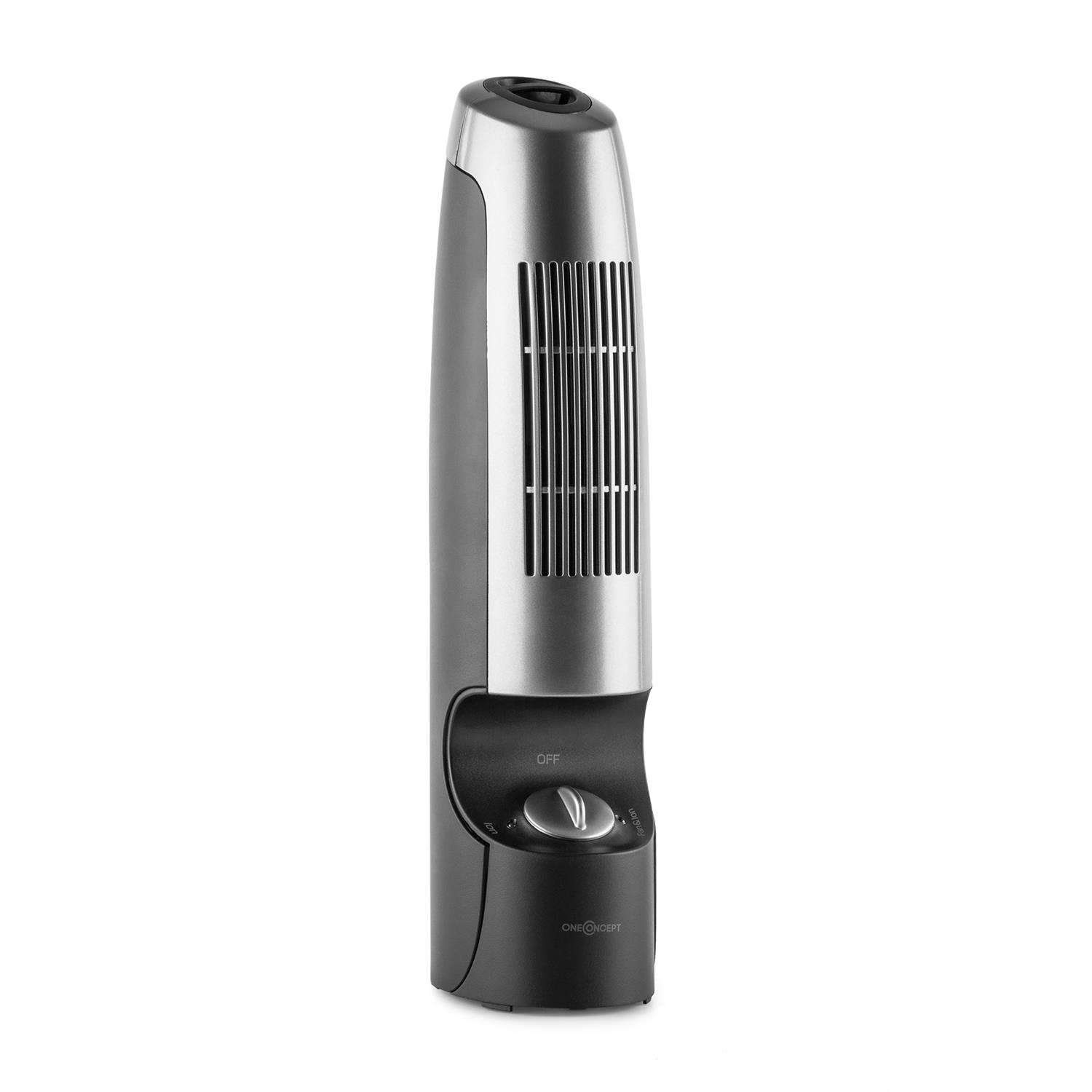 ONECONCEPT Mini-Ionisator & Lüfter 10 m² schwarz/silber
