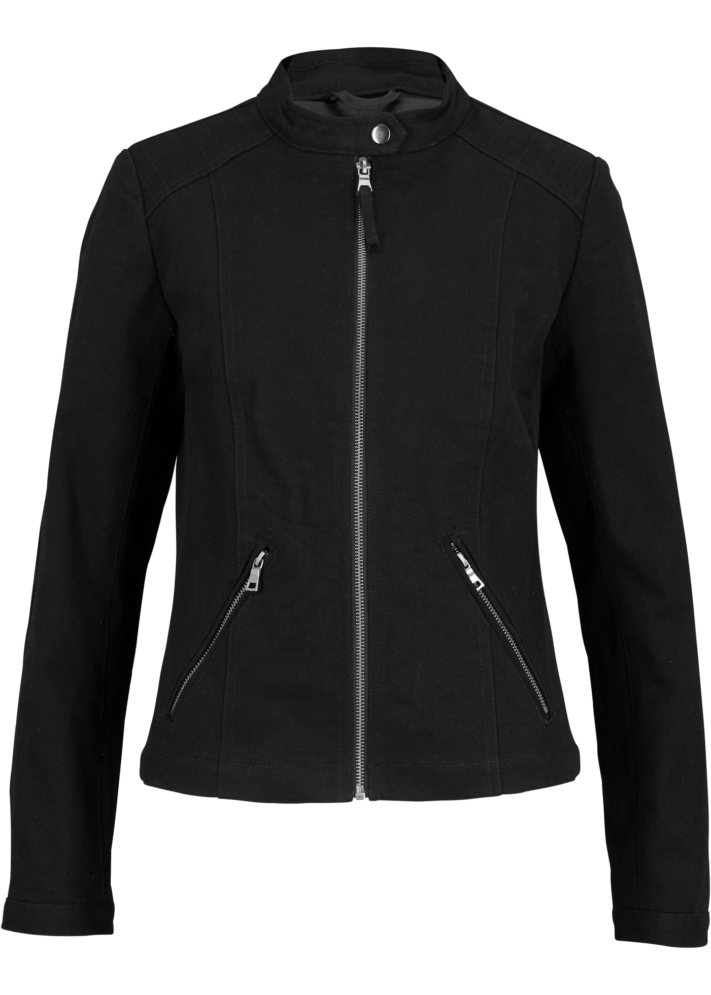 bonprix Bikerjacke mit seitlichen Stretcheinsätzen, Langarm-Design