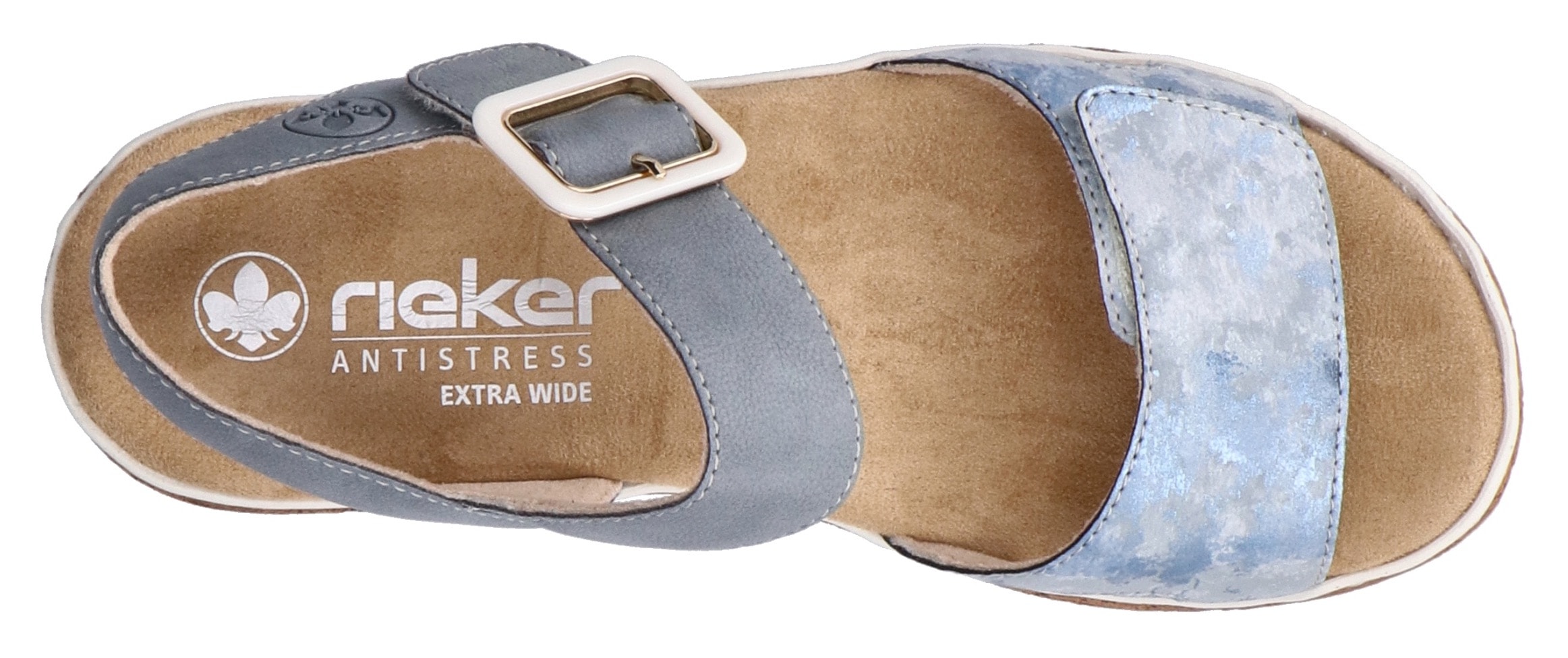 Rieker Plateausandale, Sandalette, Sommerschuh, Keilsandale mit praktischen Klettverschlüssen