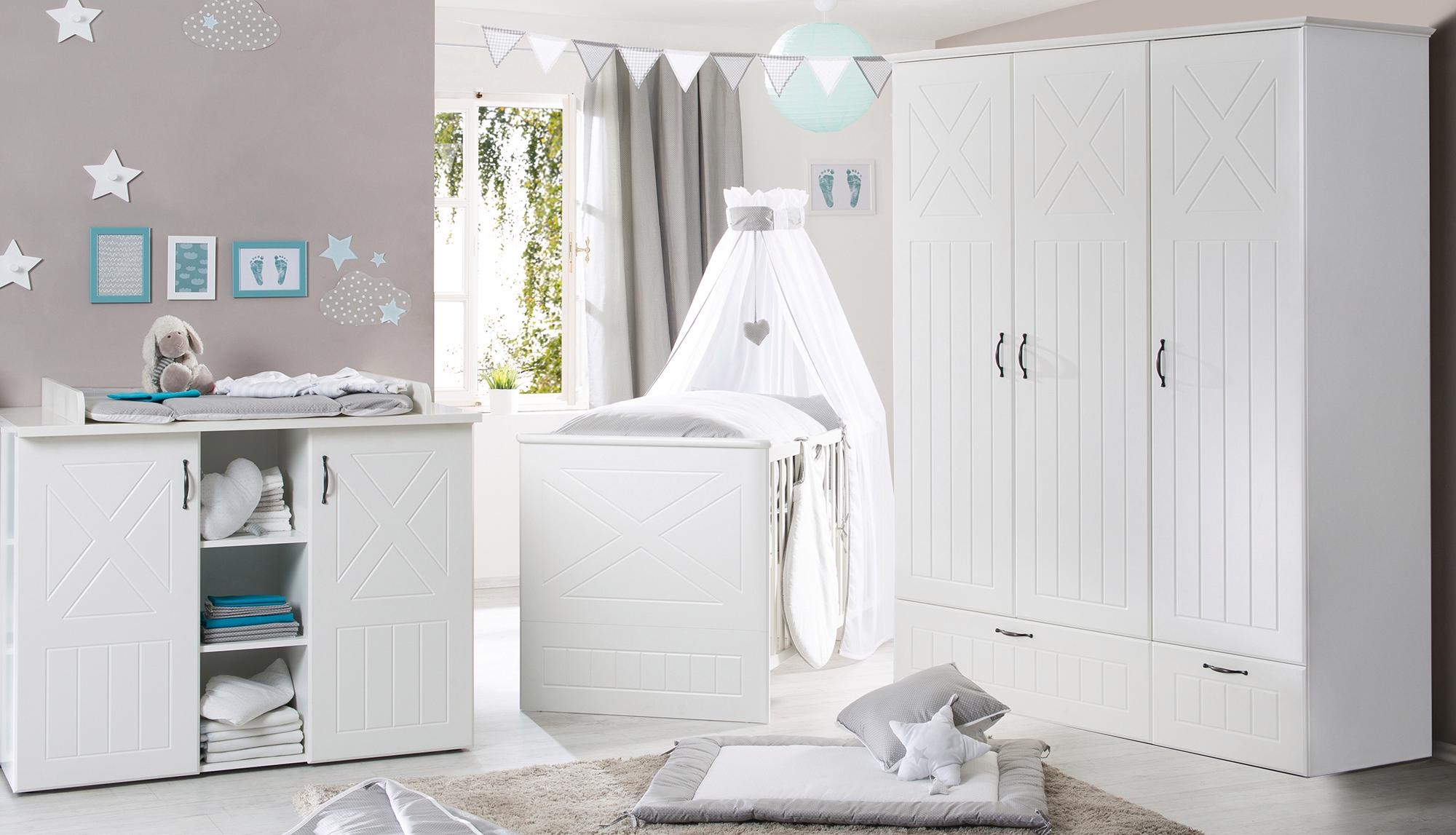 roba® Babyzimmer-Komplettset »Constantin«, (Set, 3 St.), mit Kinderbett, Schrank und Wickelkommode