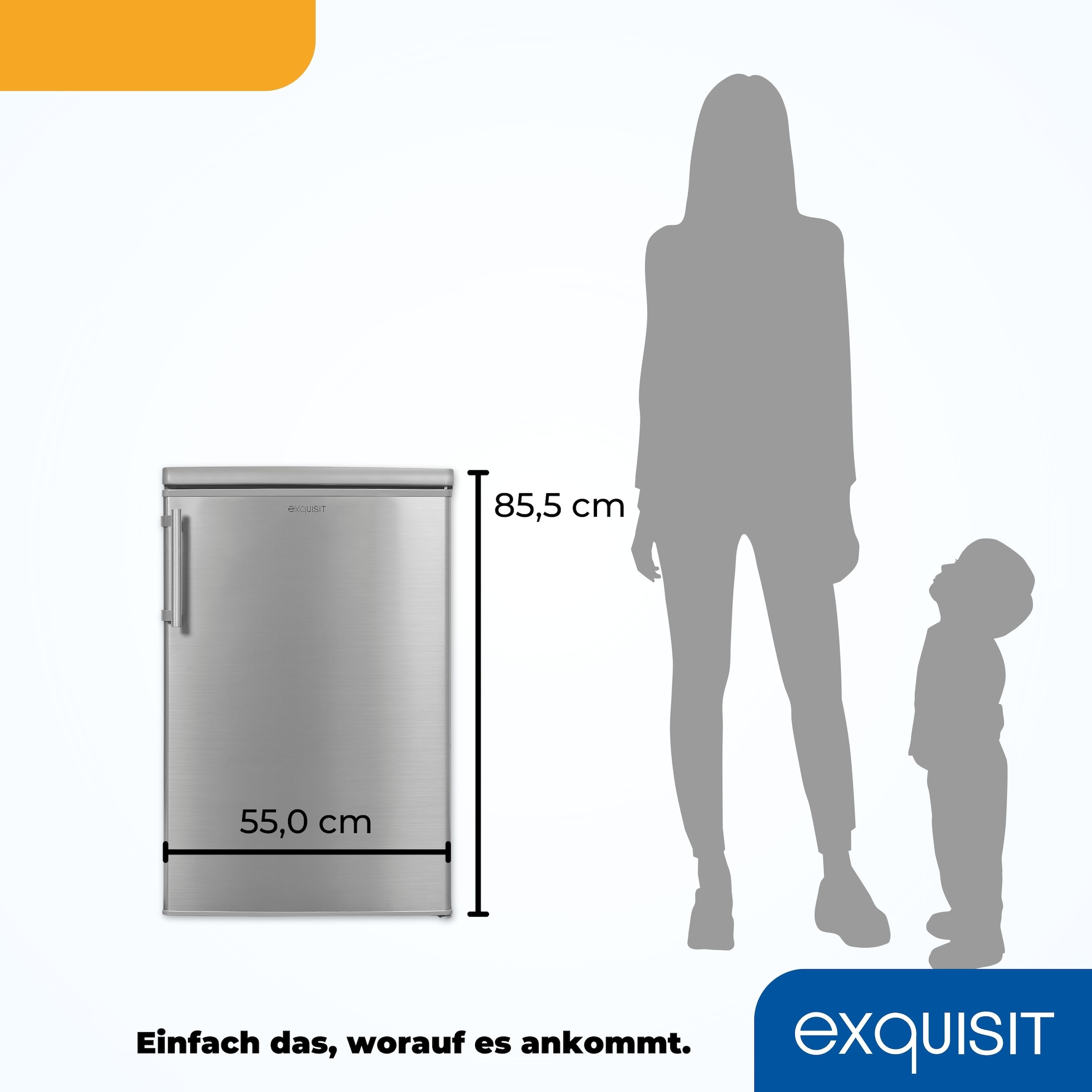 exquisit Kühlschrank »KS16-V-H-040E inoxlook«, 127 L Volumen