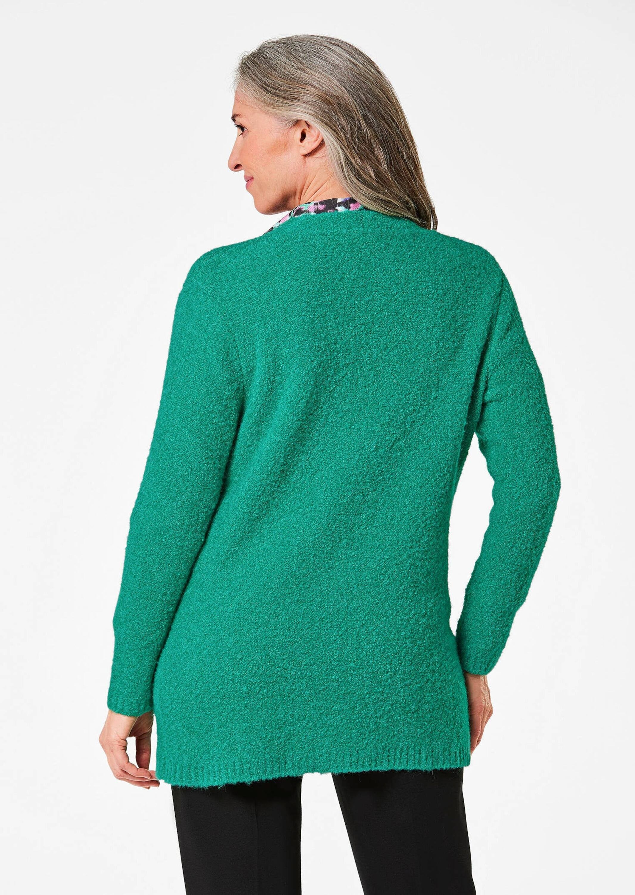 GOLDNER Strickjacke »Kurzgröße Legere Strickjacke aus Bouclégarn« Ohne