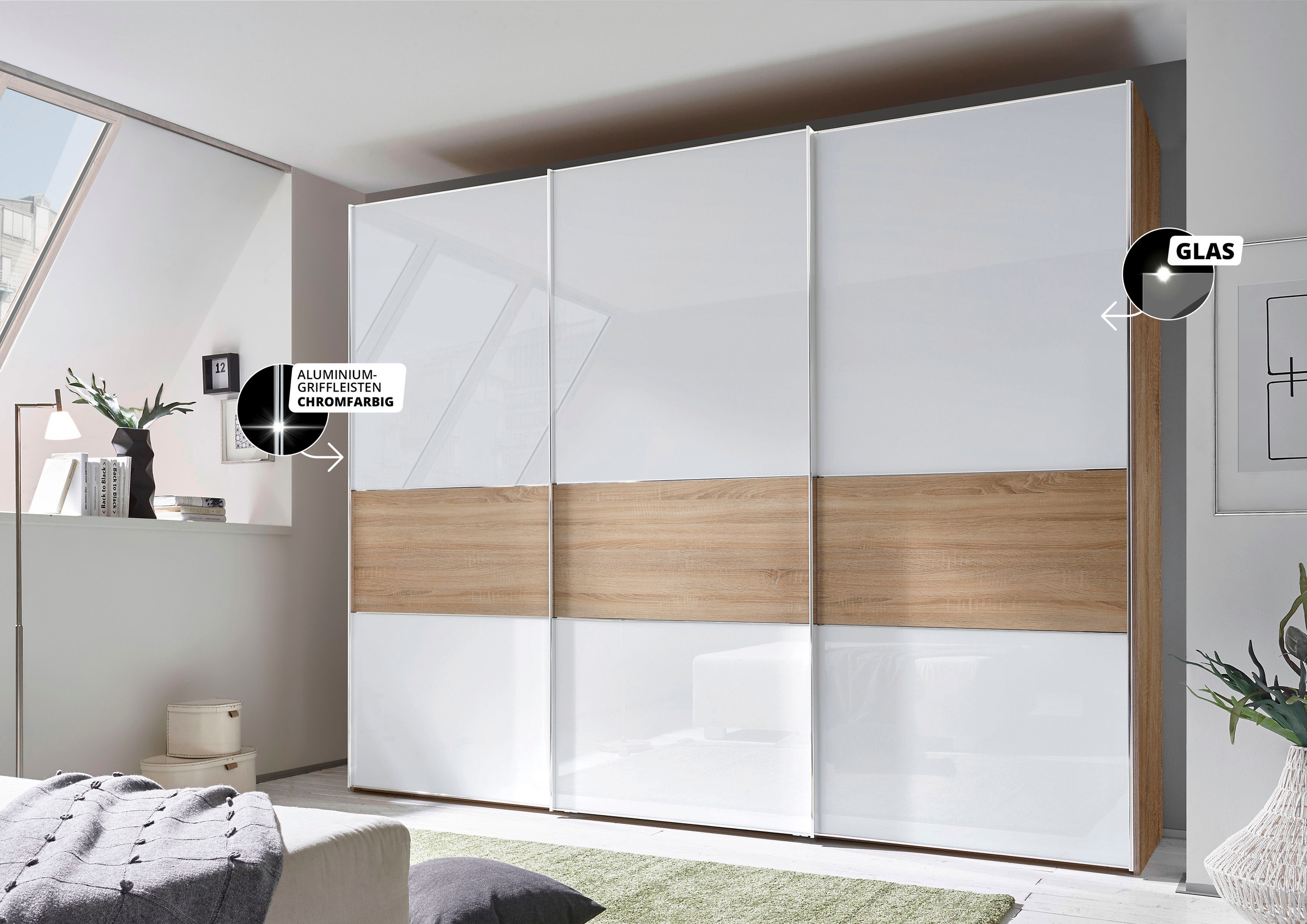 STAUD Schwebetürenschrank »Sinfonie Plus, edles Design in hochwertiger Qualität, Made in Germany« Mit vier verschiedenen Ausstattungsvarianten