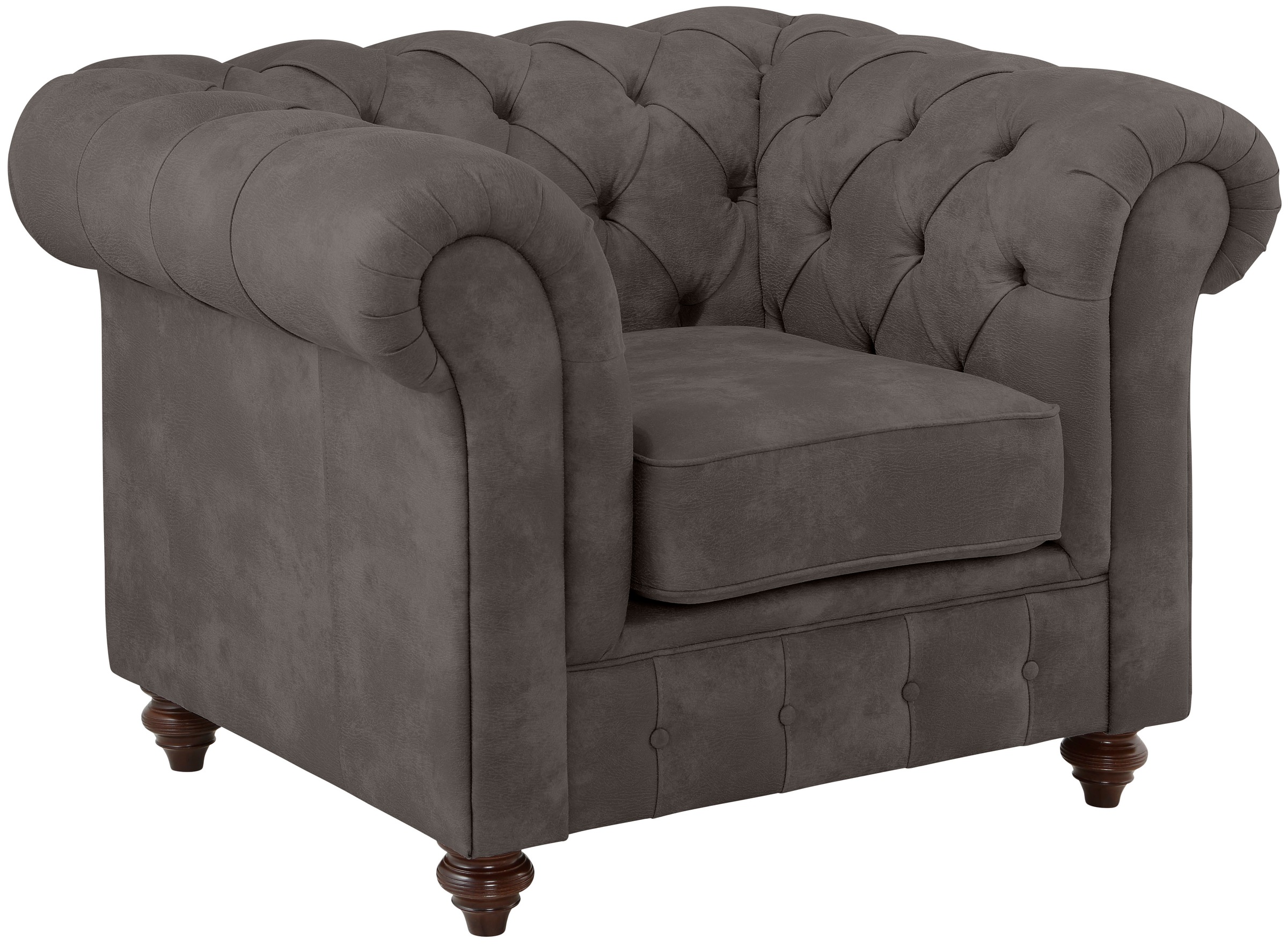 Home affaire Sessel »Chesterfield B/T/H: 105/69/74 cm«, mit hochwertiger Knopfheftung, auch in Leder