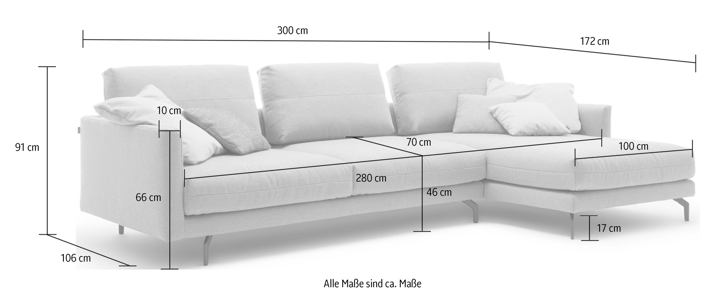 Creation BY ROLF BENZ Ecksofa »CR.414, Designecksofa, Polsterecke, L-Form«, wahlweise aus feinstem Rindsleder oder hochwertigem Chenille