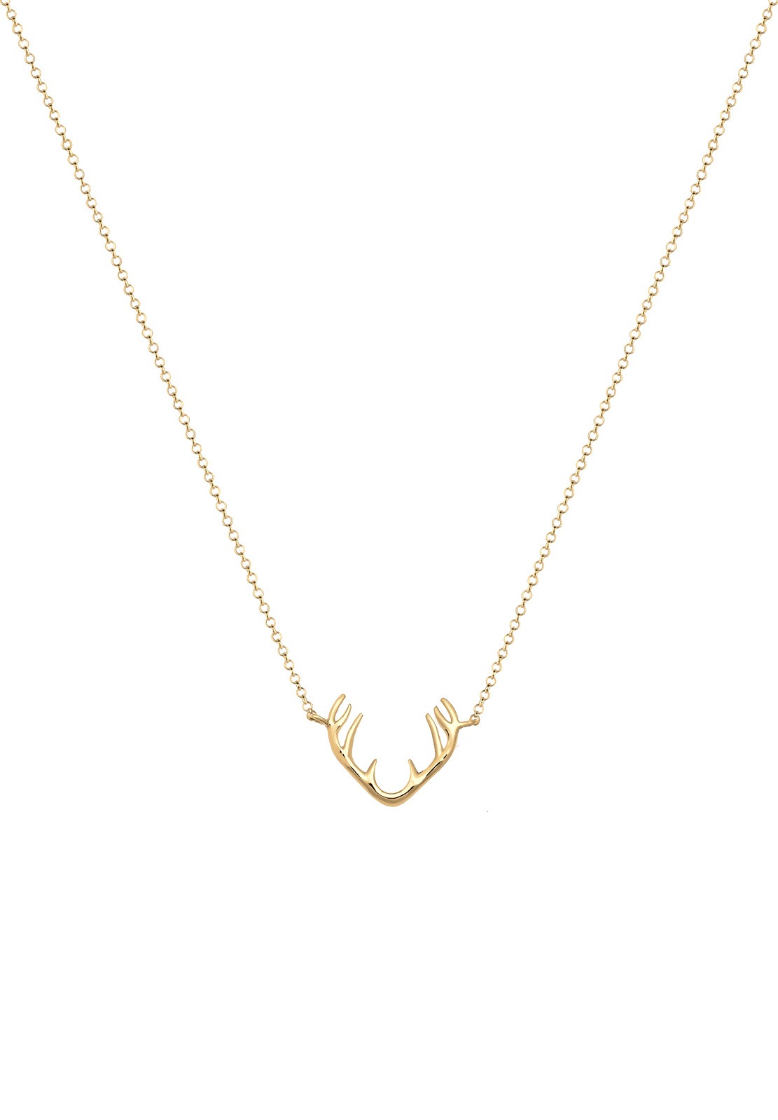 Elli Kette mit Anhänger »Halskette Hirsch Geweih 925 Sterling Silber«
