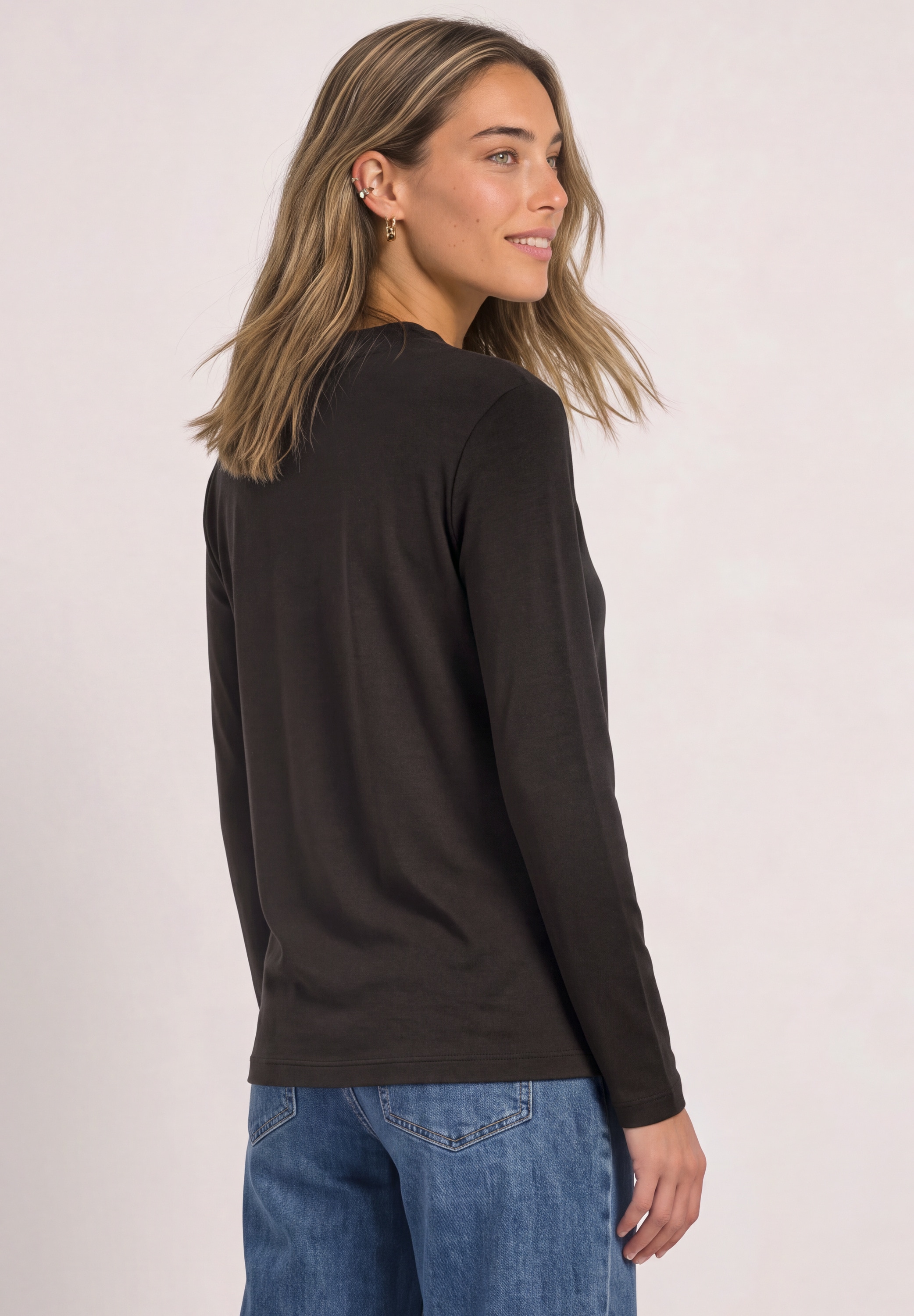 STREET ONE Langarmshirt Turtle Neck mit Cut-Out-Detail