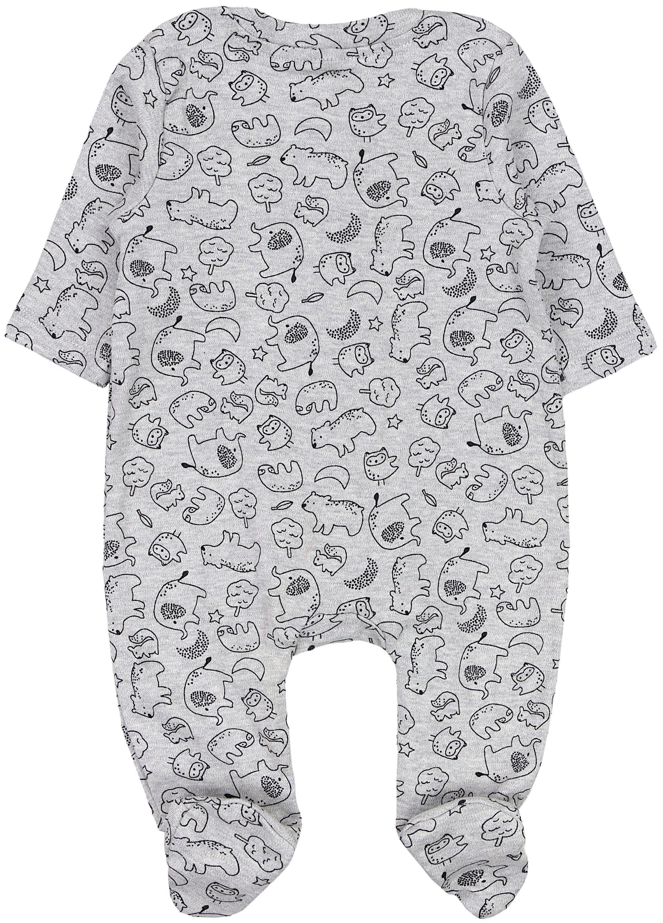 TupTam Strampler »Schlafstrampler Baby Jungen Schlafstrampler mit Fuß 3er Pack«