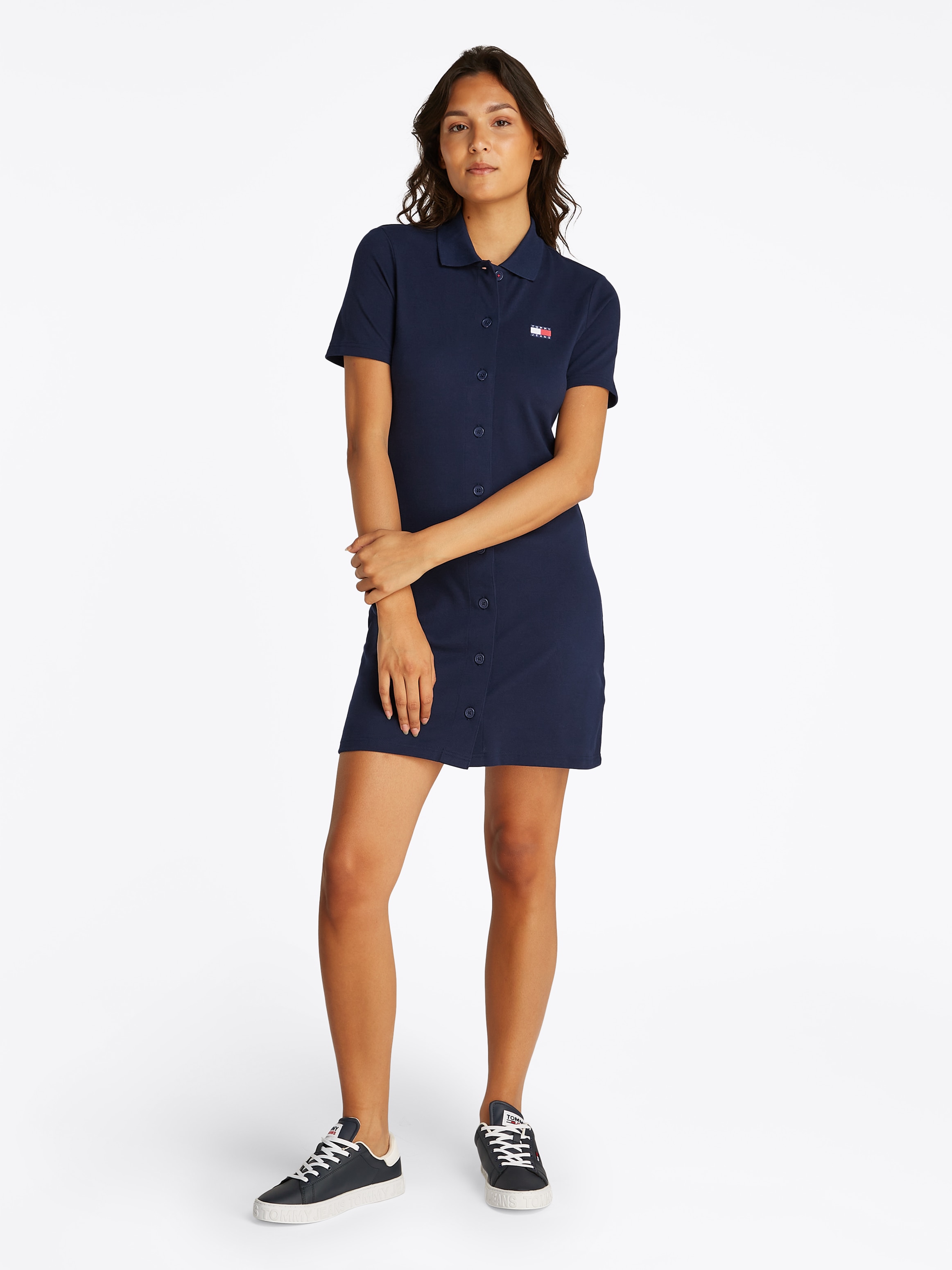 Tommy Jeans Polokleid »TJW BADGE PIQUE POLO DRESS«, mit Logo-Badge