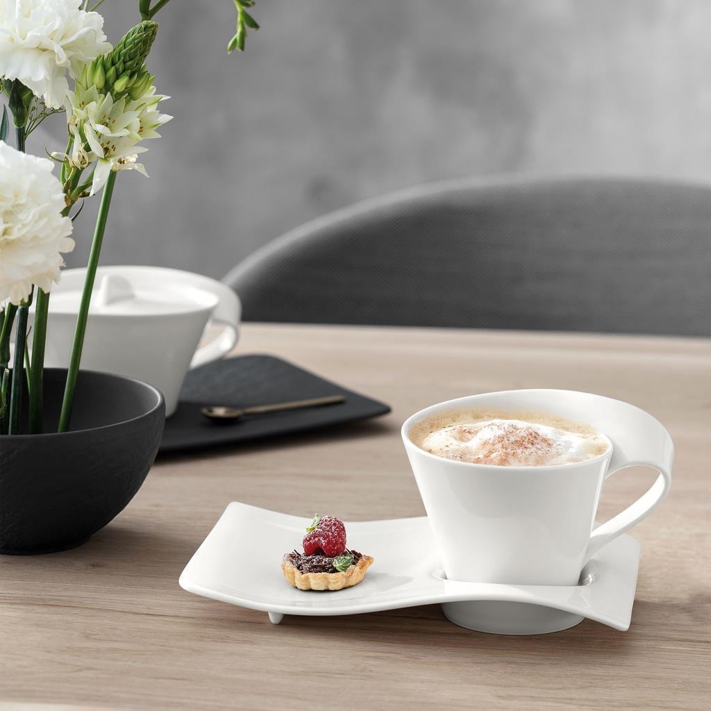 Villeroy & Boch Tasse »Kaffee-Set NewWave Caffè 240 ml 2er Set weiß« Spülmaschinengeeignet, Mikrowellenfest