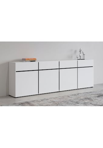 Sideboard »Cross,Breite 225 cm, moderne grifflose Kommode,4 Türen/4 Schubkästen«