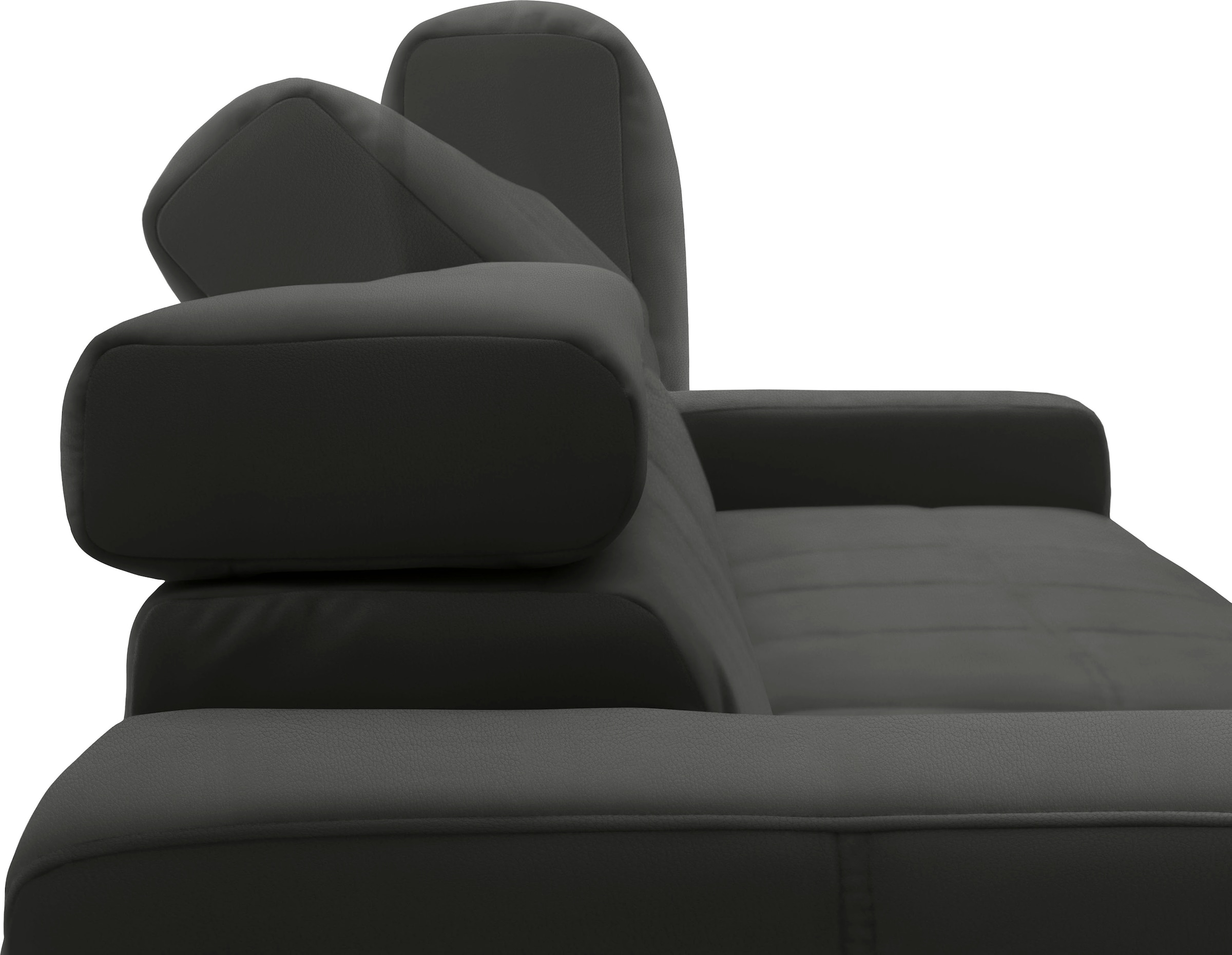 DOMO collection Ecksofa »Brandon große Ausführung B/T/H: 289/177/80 cm, auch in Leder und Cord«, mit Kopfteilverstellung, wahlweise Sitztiefenverstellung, L-Form