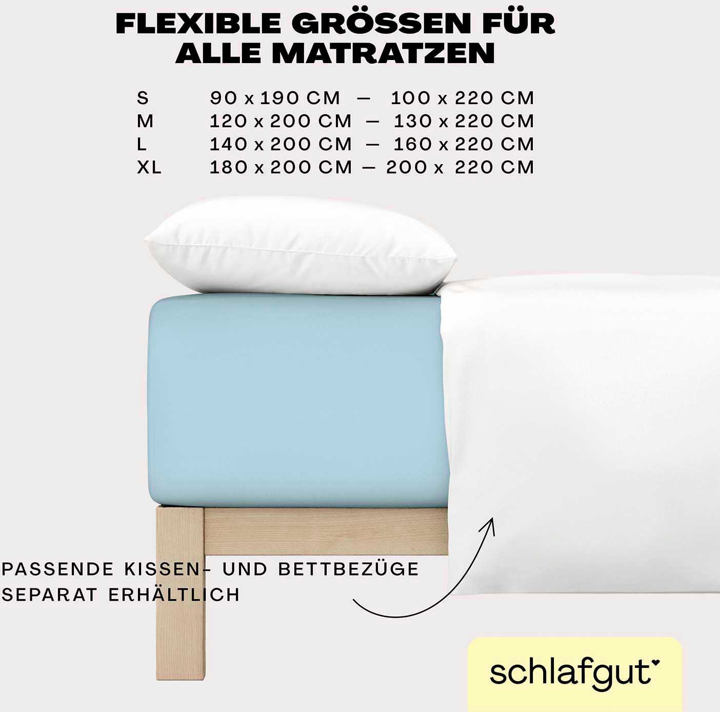 Schlafgut Spannbettlaken »EASY Jersey Elasthan Boxspring«, MADE IN GREEN by OEKO-TEX®