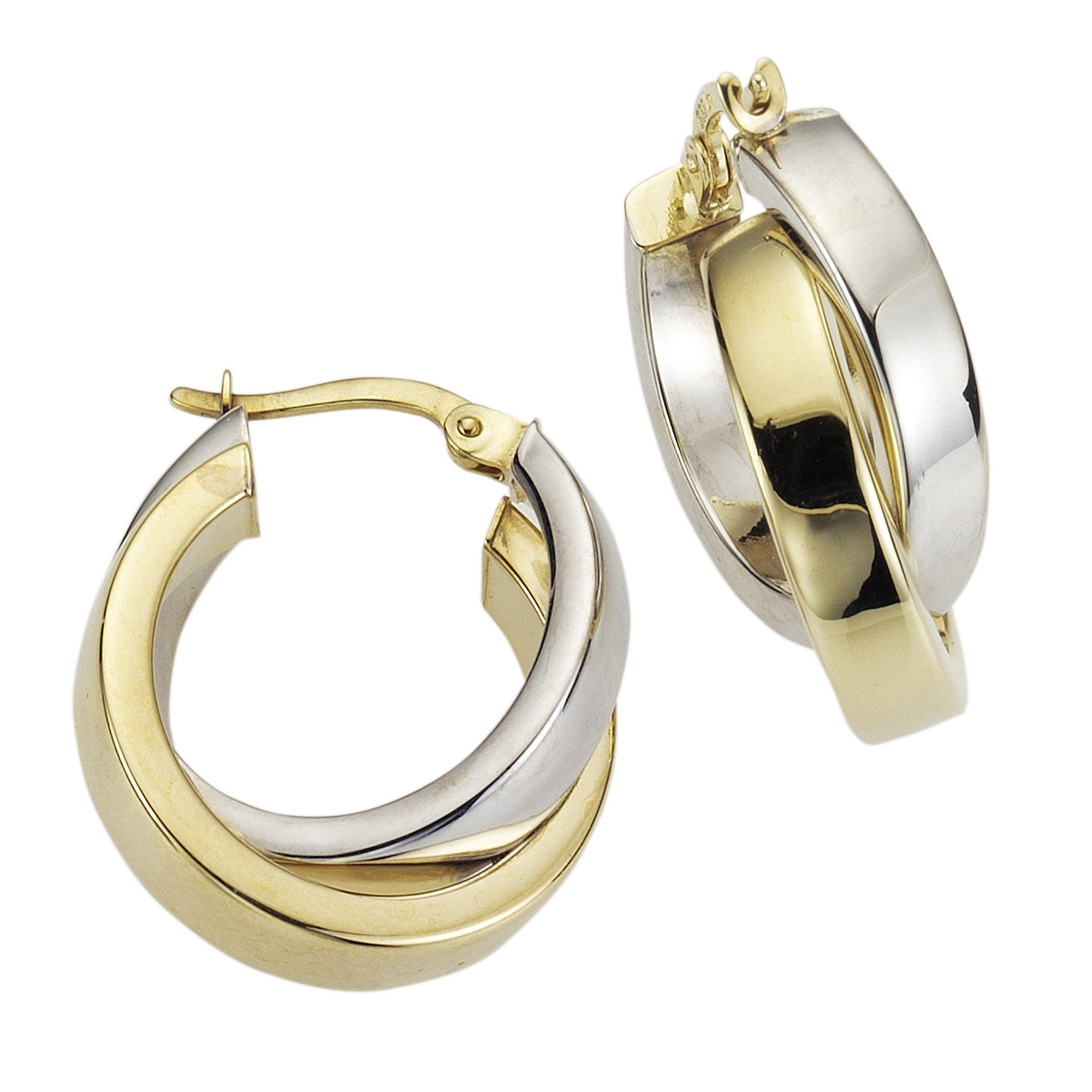 CELESTA Paar Creolen »333/- Gelbgold bicolor«, Creolen