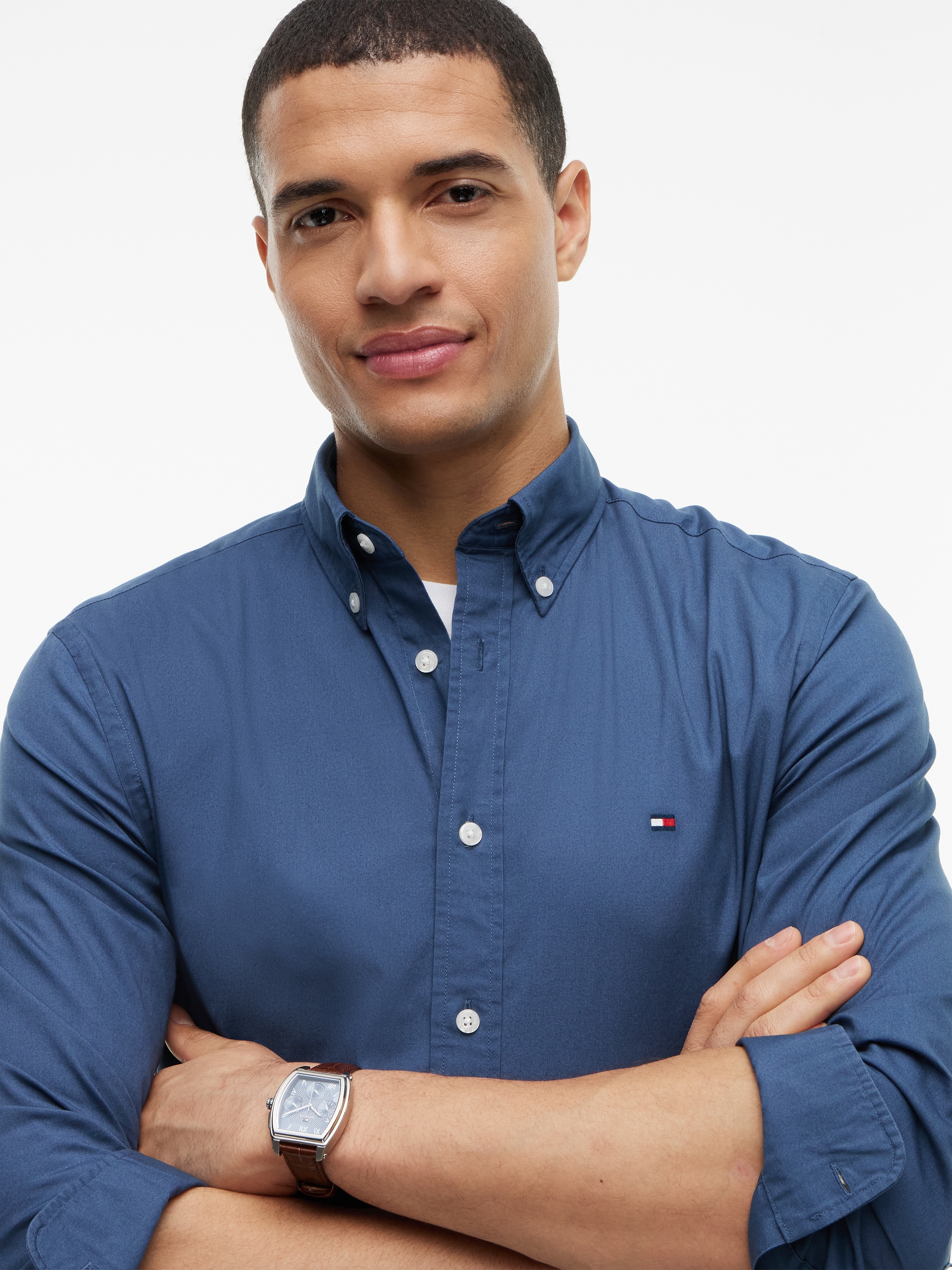 Tommy Hilfiger Businesshemd »FLEX POPLIN SOLID« Regular Fit Flex Cotton