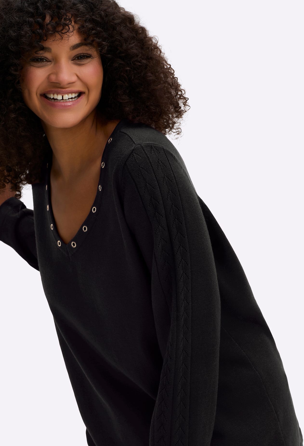 Sheego V-Ausschnitt-Pullover »Pullover«