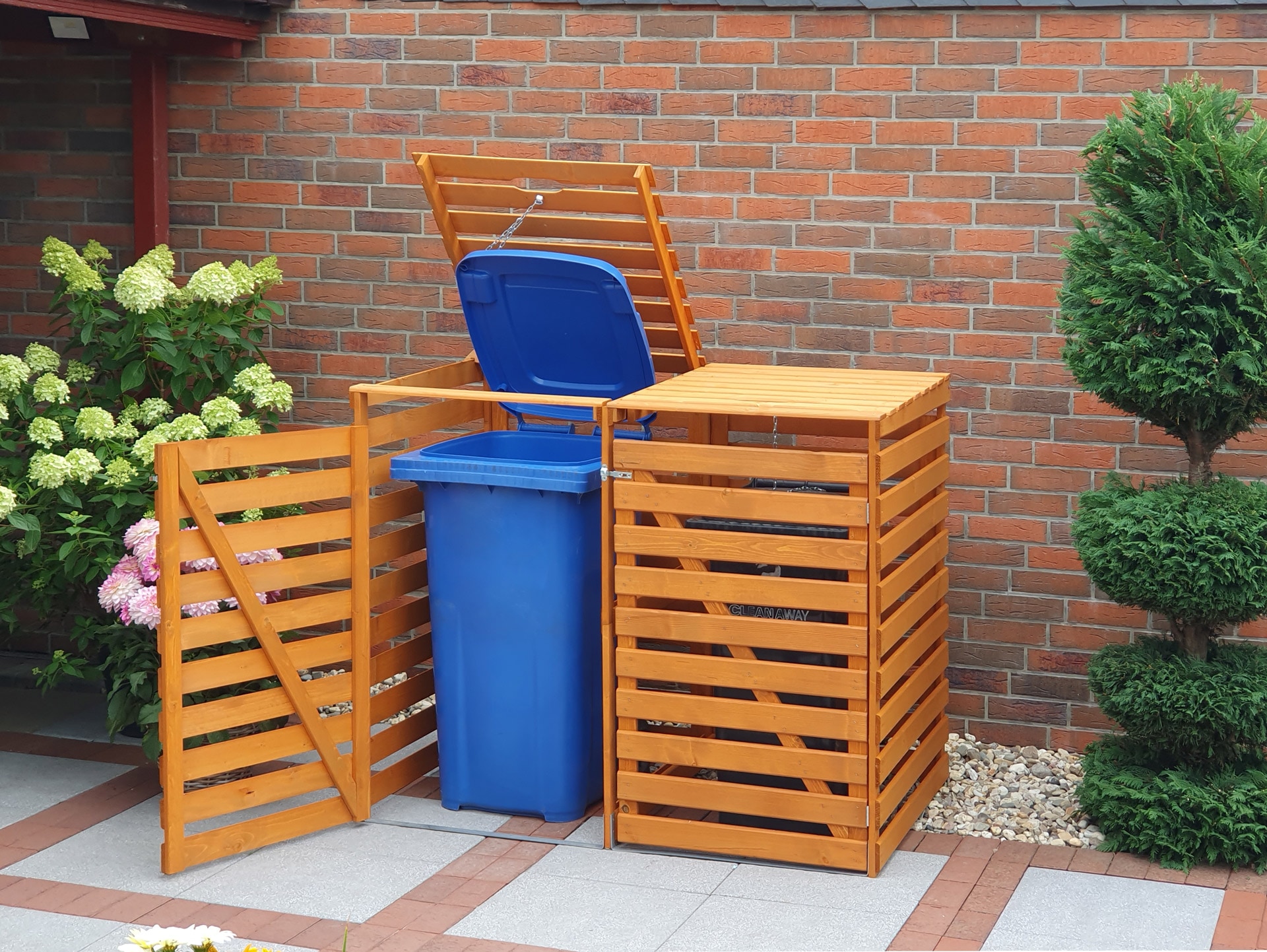 promadino Mülltonnenbox »Vario V« für 2 x 240 l, braun