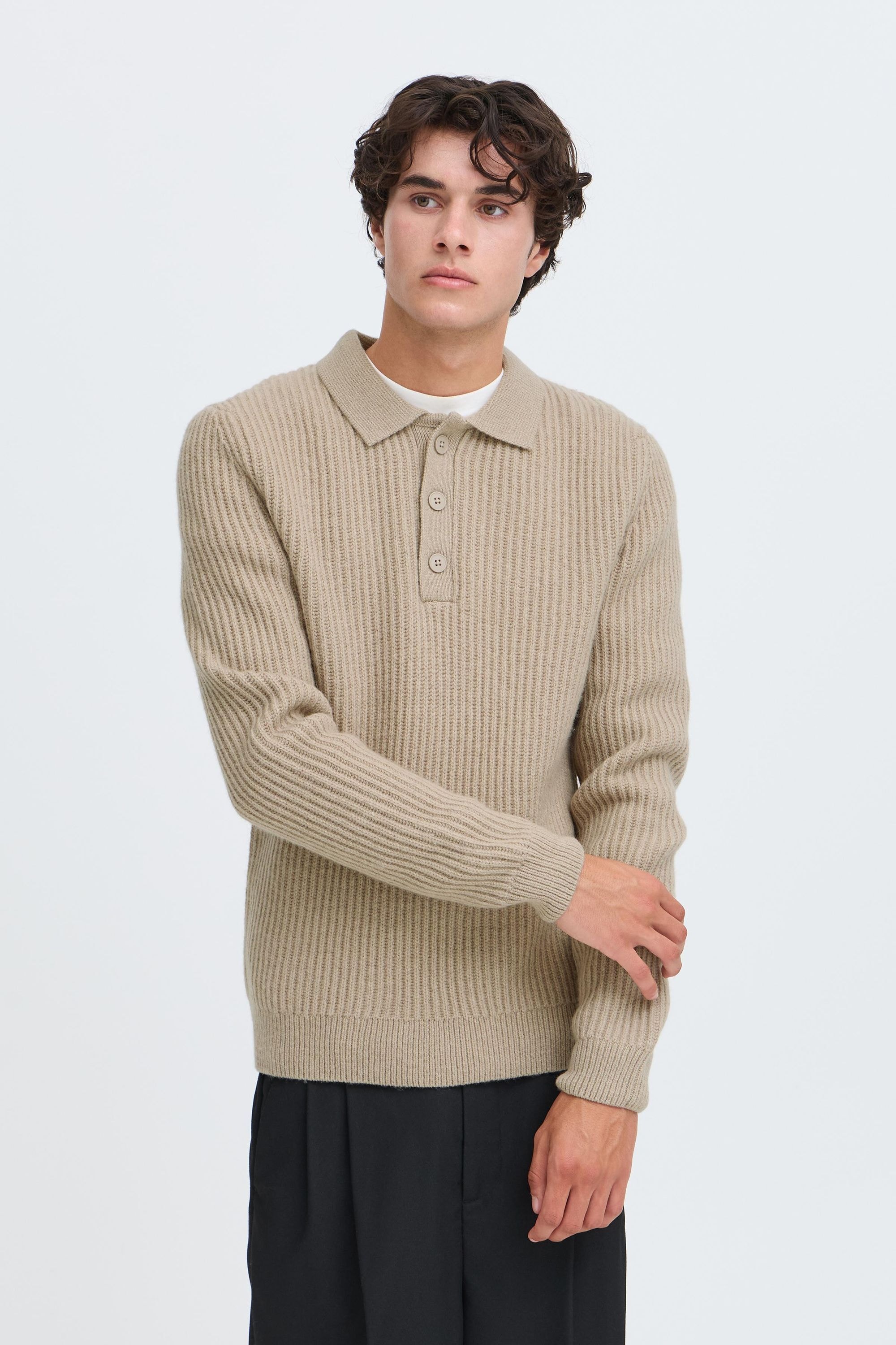 Casual Friday Strickfleece-Pullover »Strickpullover CFAlbret Polo Knit«