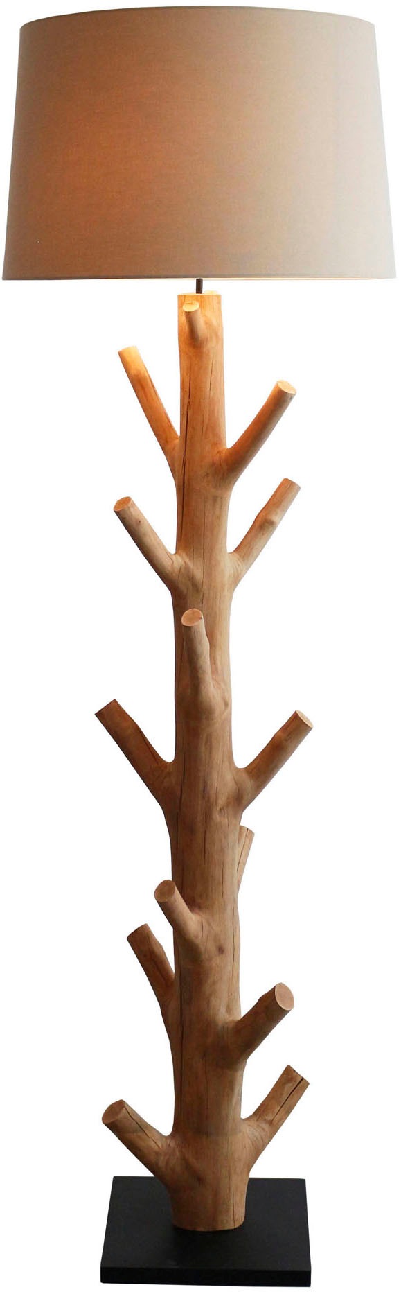 Salesfever Stehlampe »Tahlia« E27 1 Stk. handgefertigt in schwarz-weiß, Größe Ø 55 cm Höhe: 175 cm