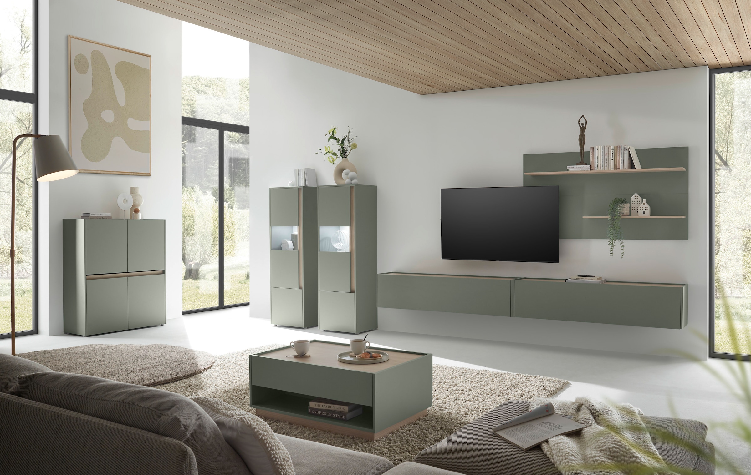INOSIGN Wohnwand »City/Giron, moderne Anbauwand, Komplettset in vielen Farben verfügbar« Set, 3 Stk. tlg. enthält zwei Hängeschränke & ein Wandpaneel
