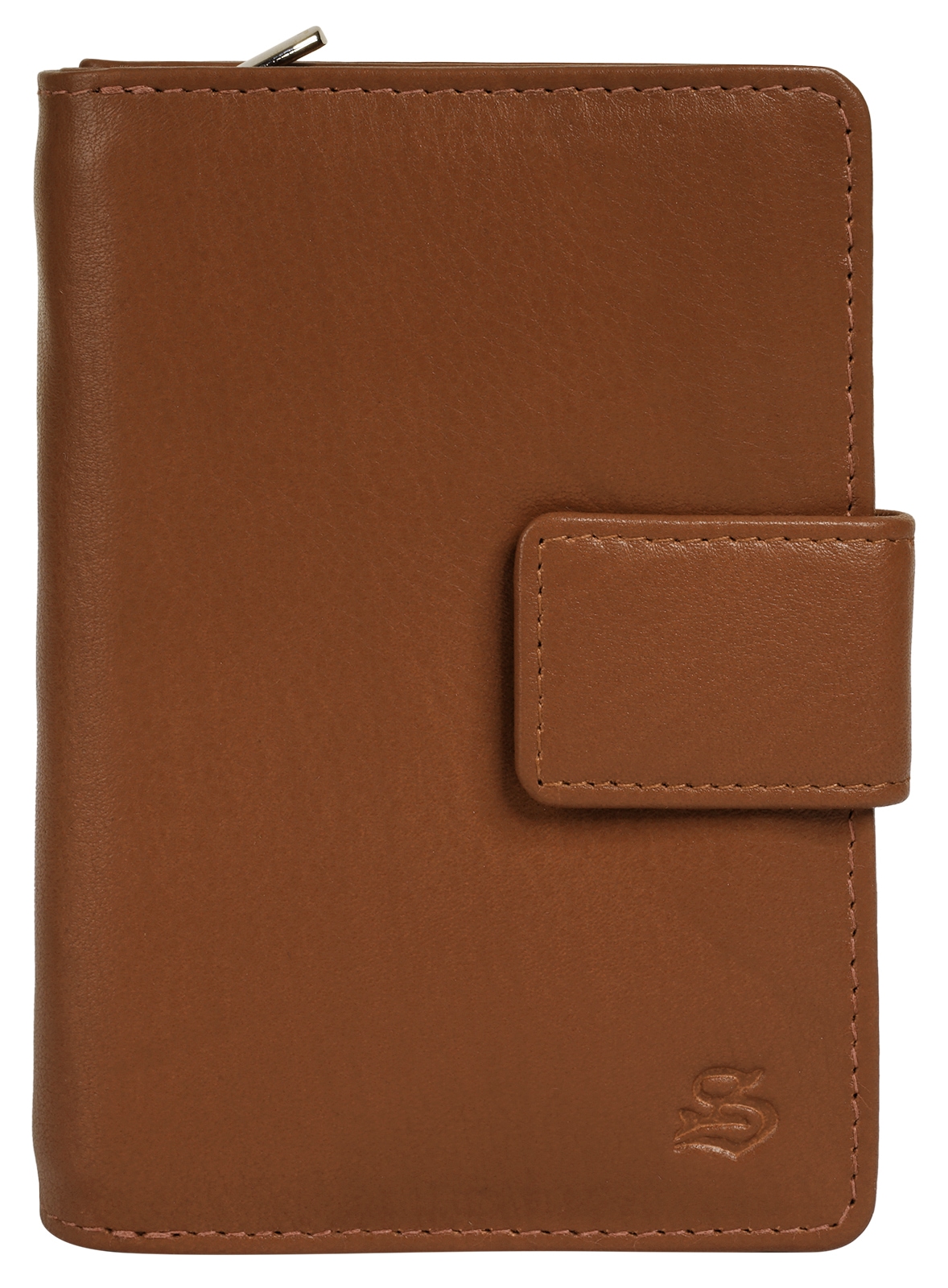 Szuna Damen Geldbörse echt Leder in braun